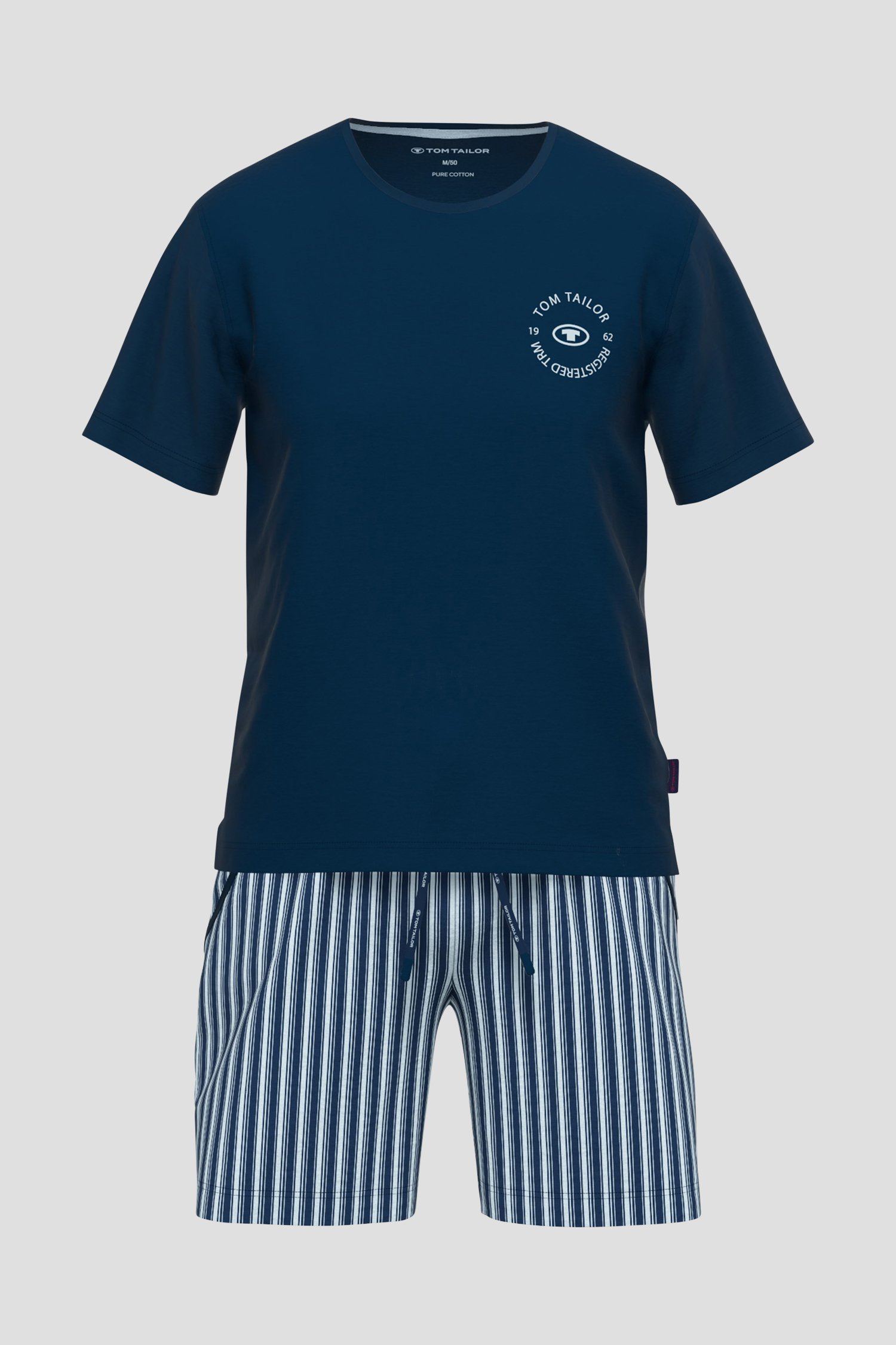 Pyjama bleu foncé avec T-shirt et short de Tom Tailor pour Hommes
