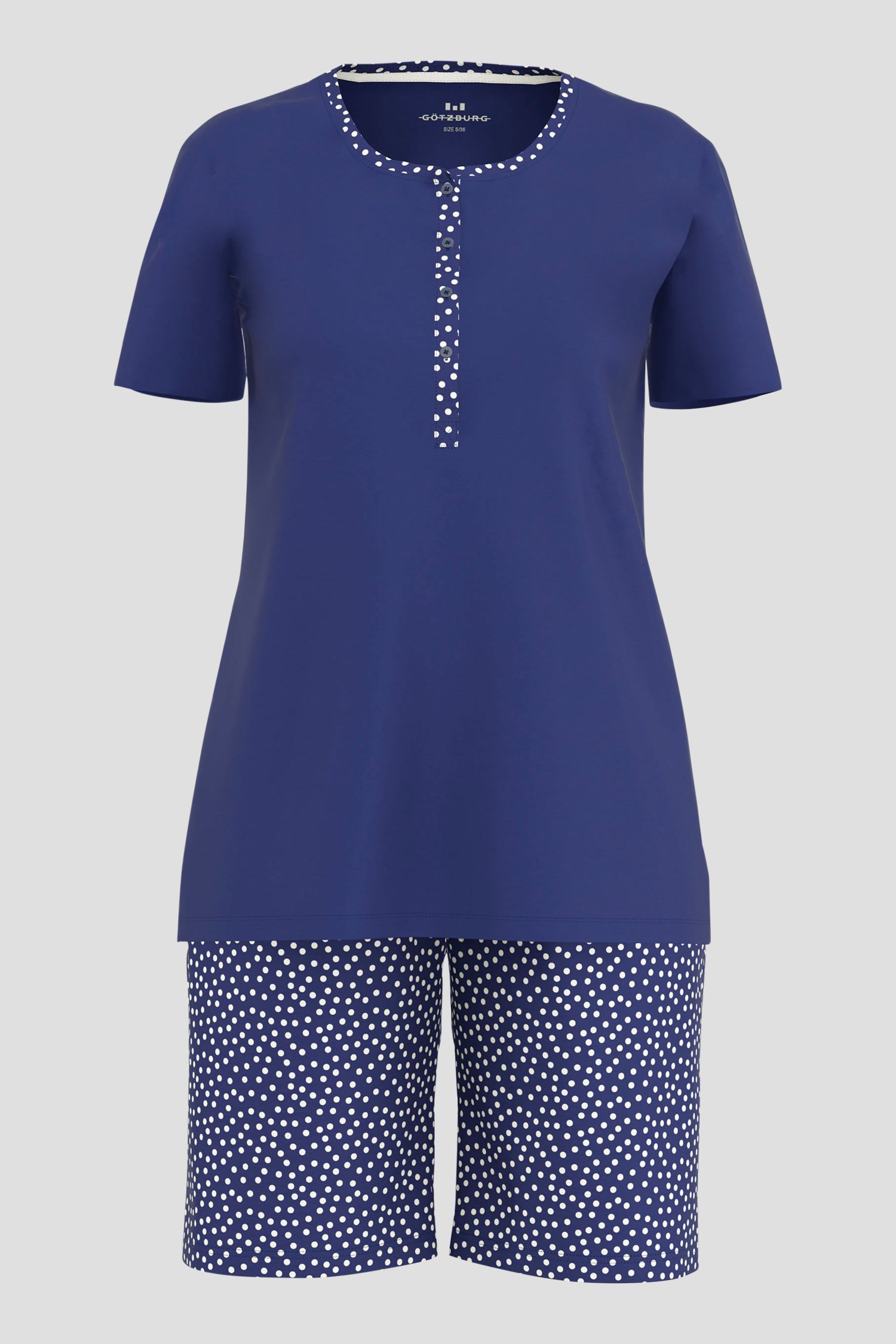 Pyjama bleu marine avec short de Götzburg pour Femmes