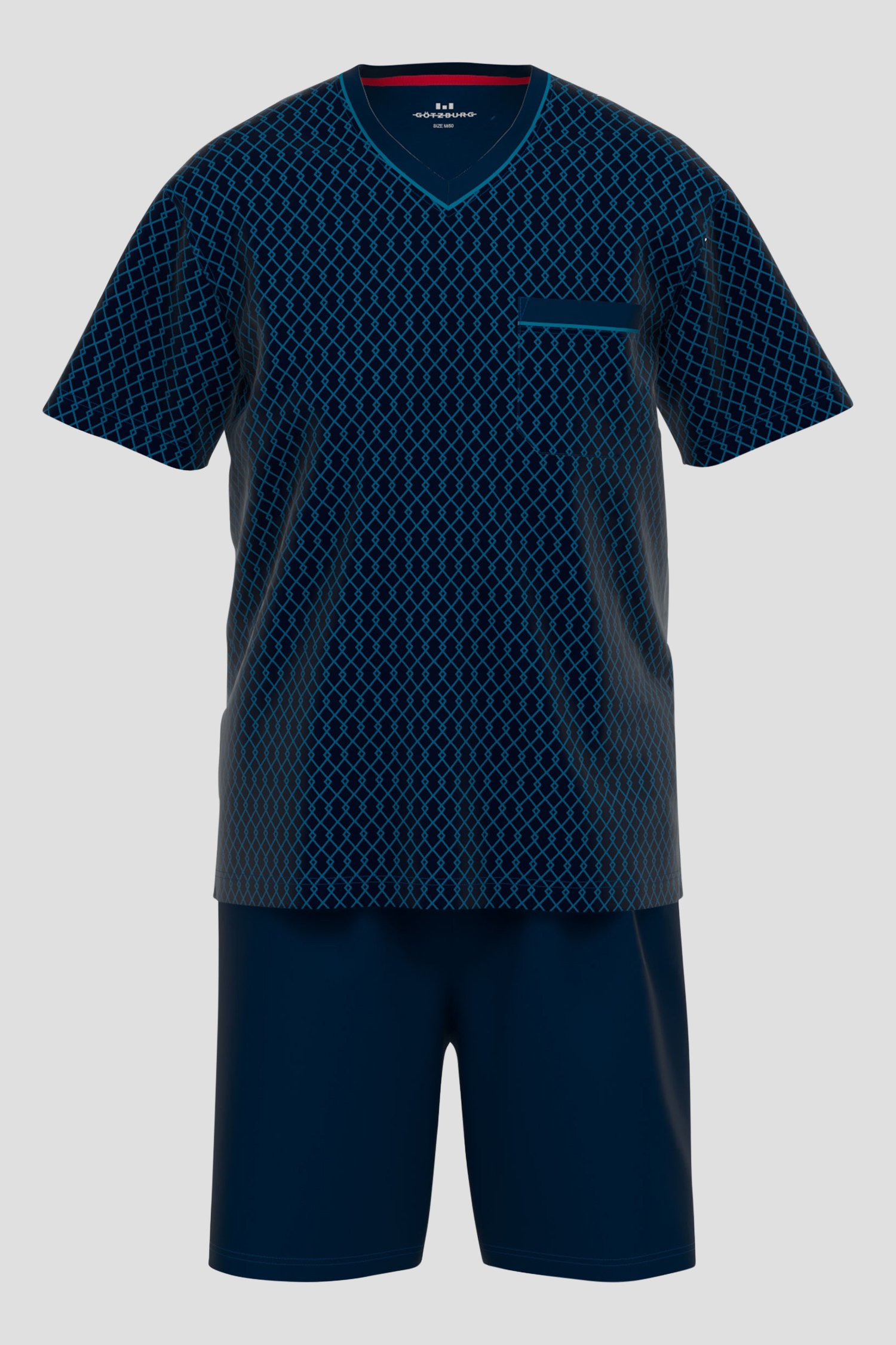 Pyjama bleu marine avec short de Götzburg pour Hommes