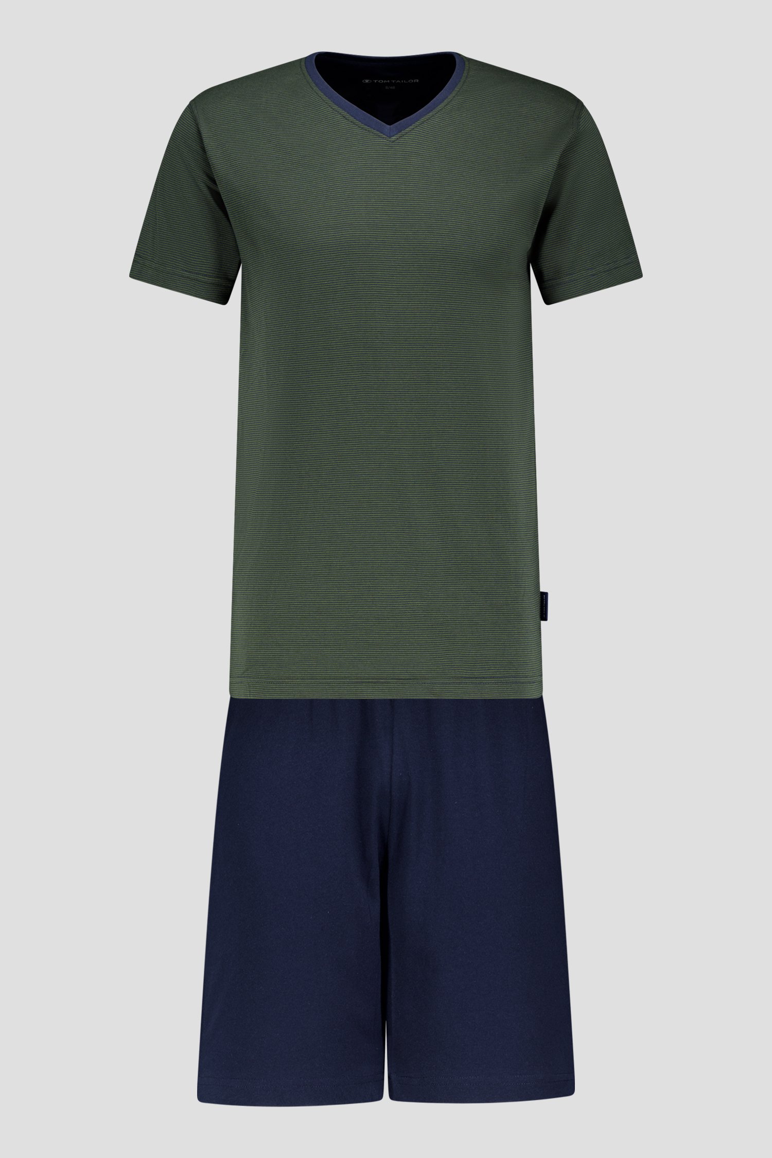 Pyjama vert avec T-shirt et short de Tom Tailor pour Hommes