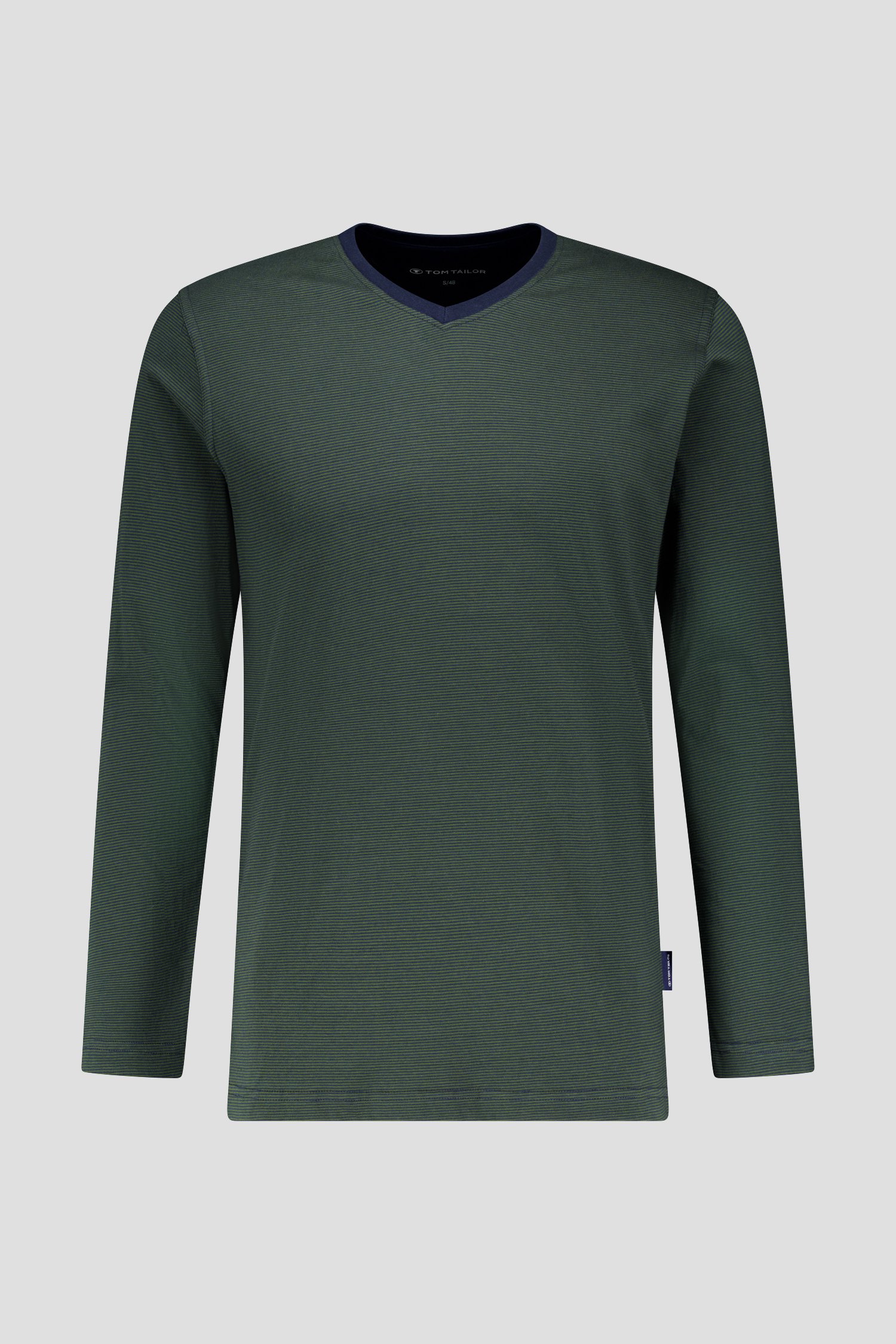 Pyjama vert foncé avec manches longues et pantalon de Tom Tailor pour Hommes