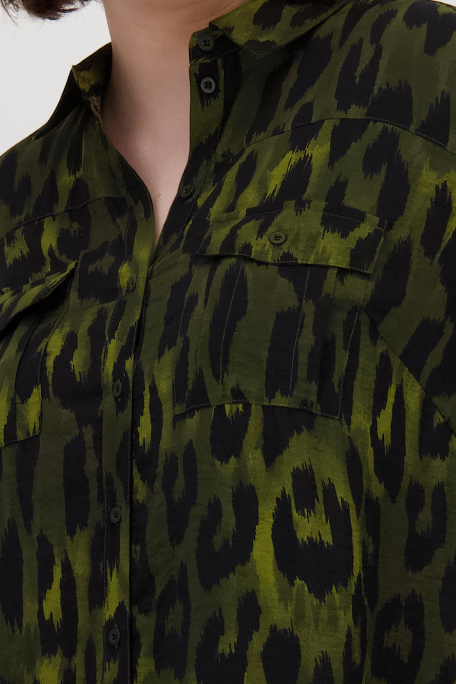 Robe ample verte à imprimé noir de Fransa pour Femmes