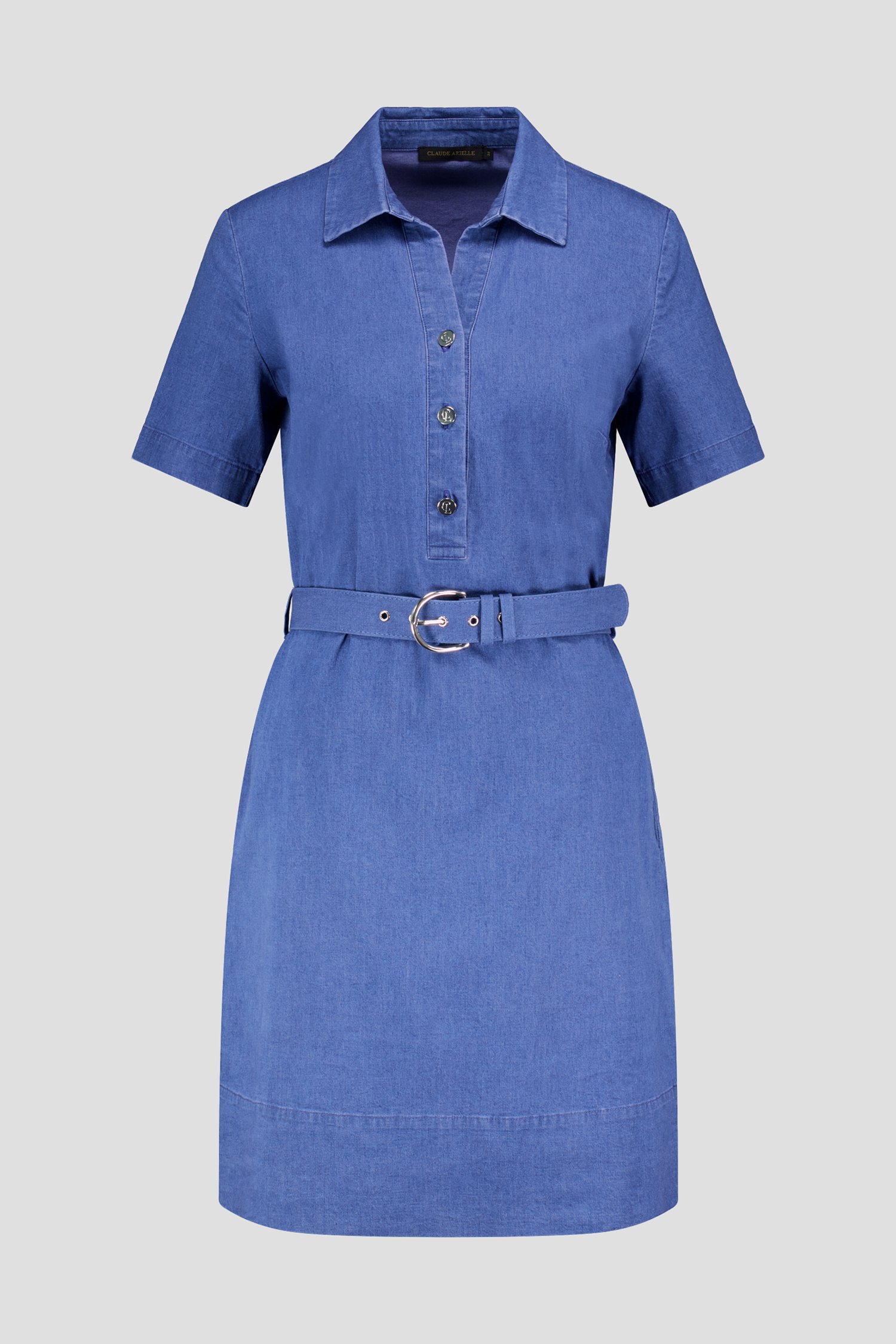 Robe bleue à manches courtes de Claude Arielle pour Femmes