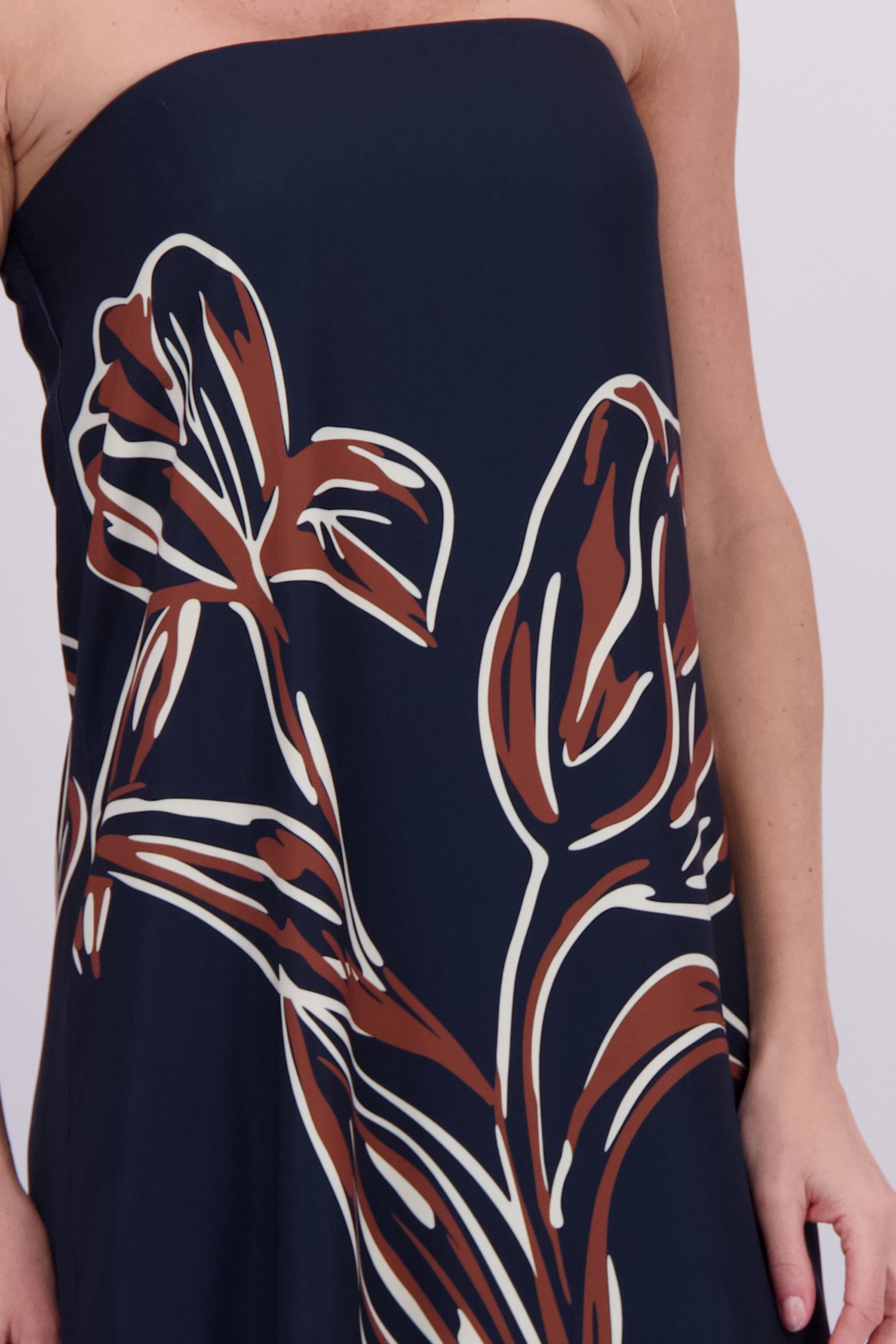 Détail de Robe bustier bleue imprimée  de AC by Annelien Coorevits pour Femmes