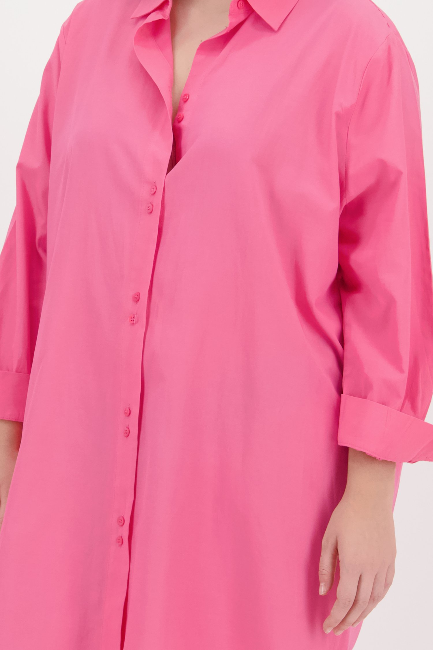 Robe chemise rose à manches longues de Fransa pour Femmes