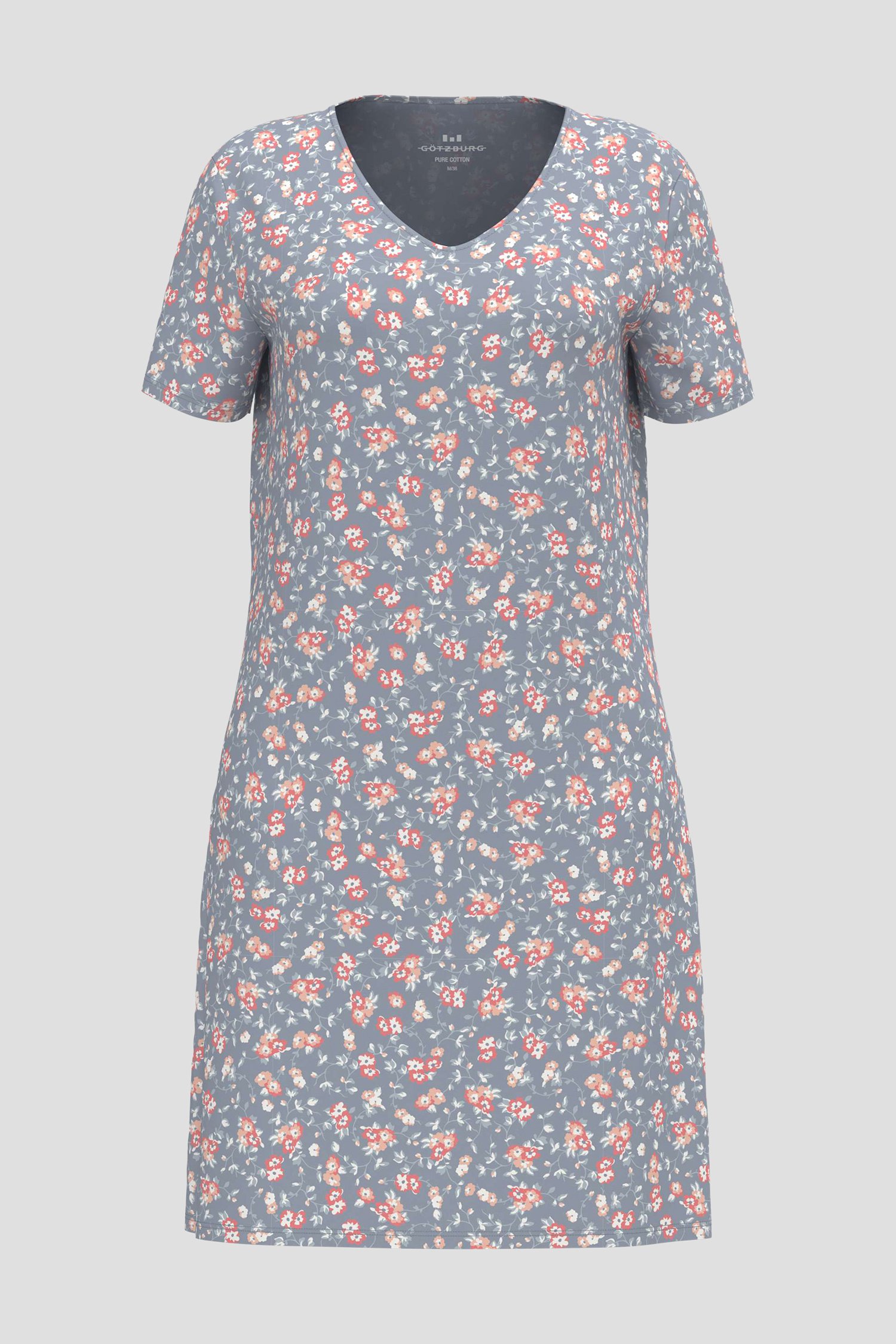 Robe de nuit bleue à fleurs et manches courtes de Liberty Island pour Femmes