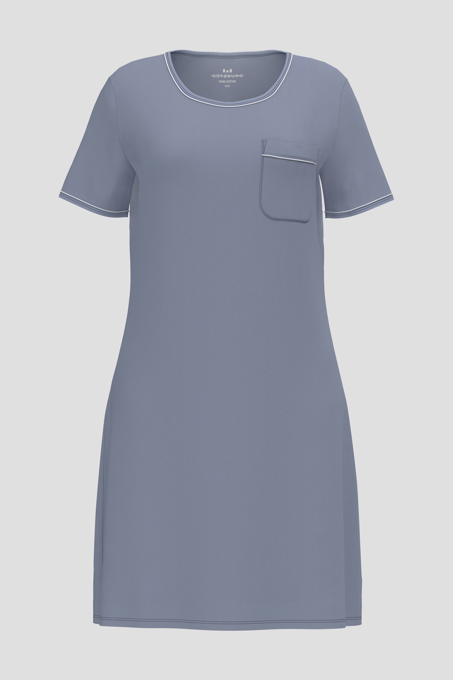 Robe de nuit bleue à manches courtes de Liberty Island pour Femmes