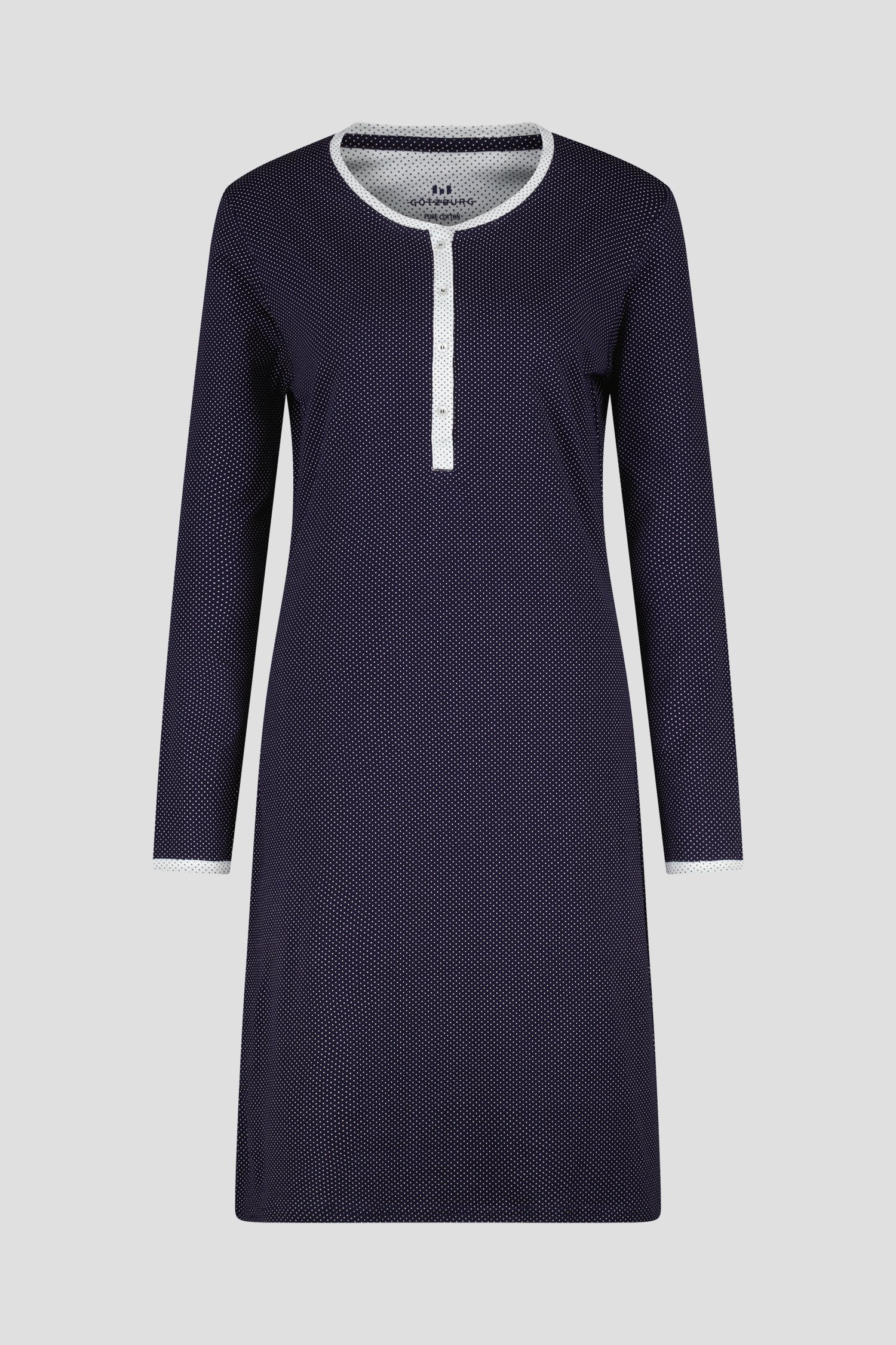 Robe de nuit bleue avec un fin motif à pois de Götzburg pour Femmes