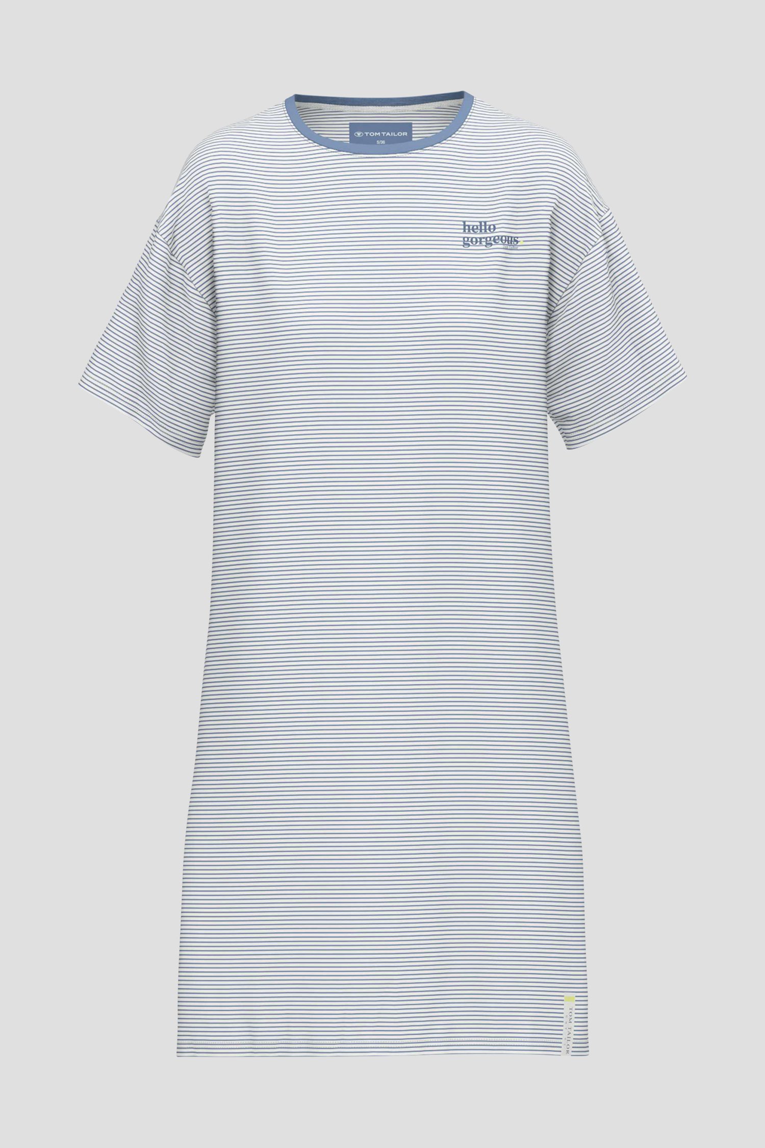 Robe de nuit rayée bleu et blanc de Tom Tailor pour Femmes