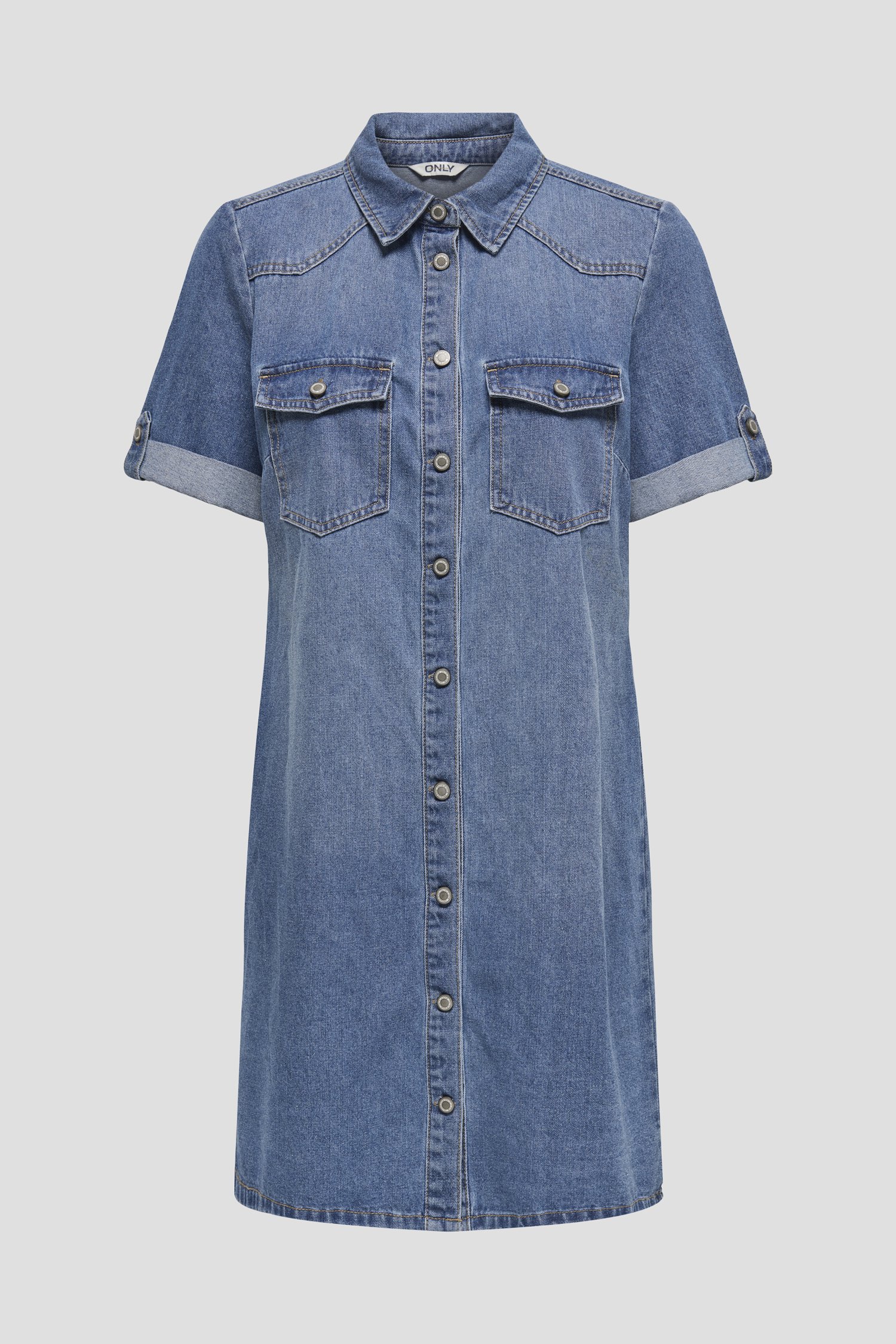 Photo produit 1 de Robe en jean bleu à manches courtes de ONLY Carmakoma pour Femmes