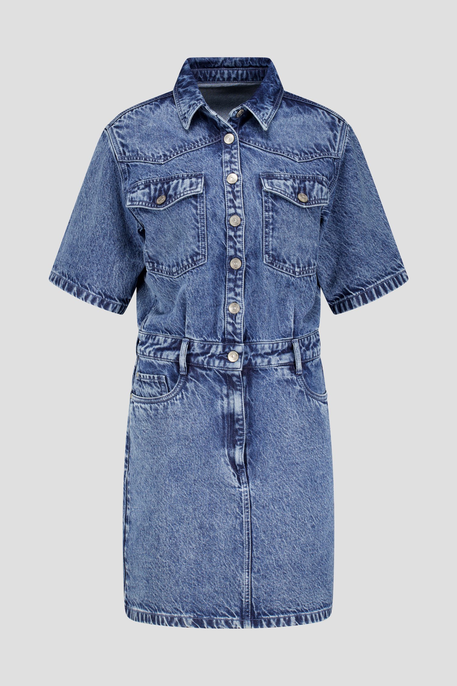 Robe en jean bleue à manches courtes de Louise pour Femmes