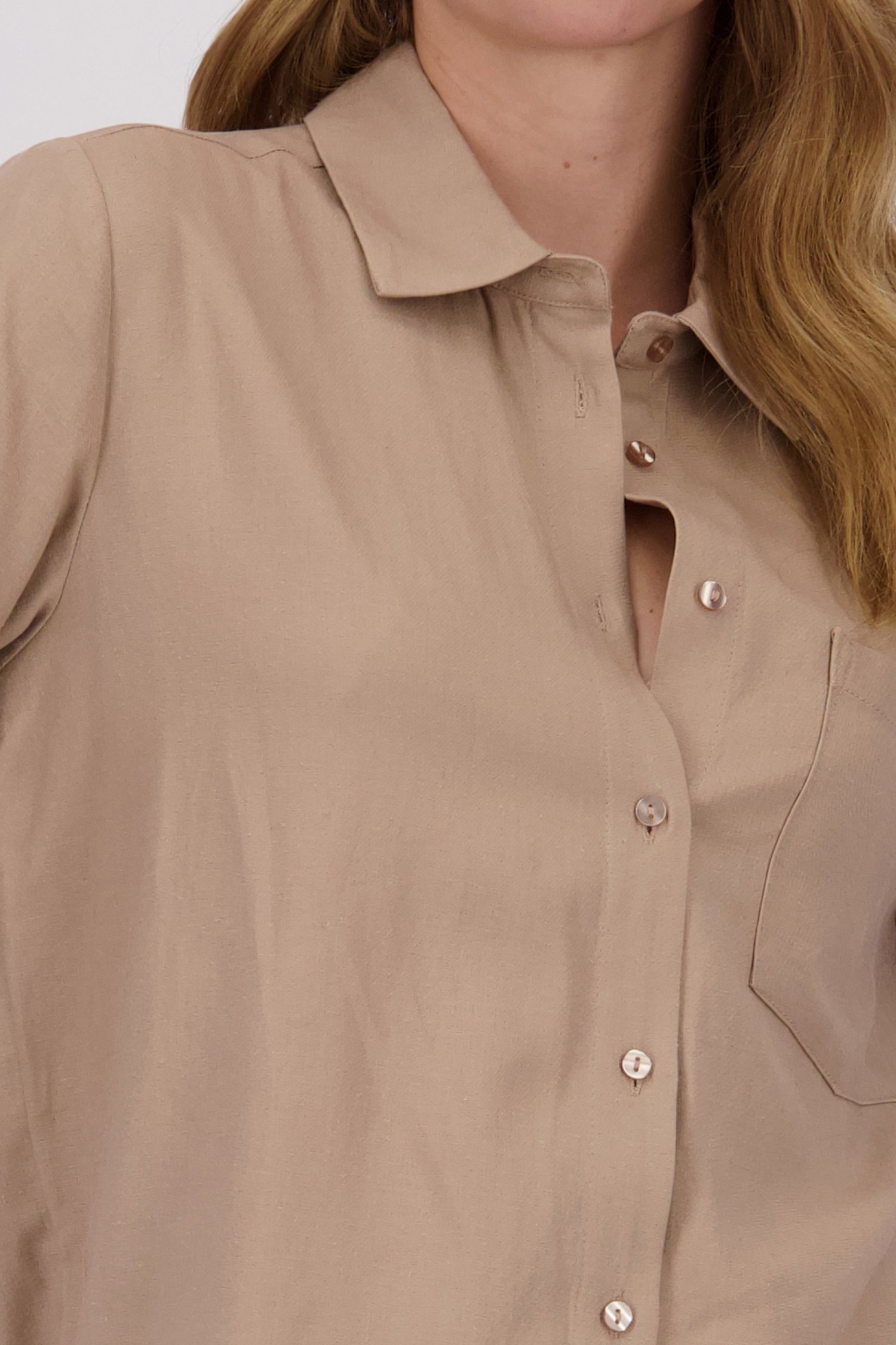 Robe en lin beige de Liberty Island pour Femmes