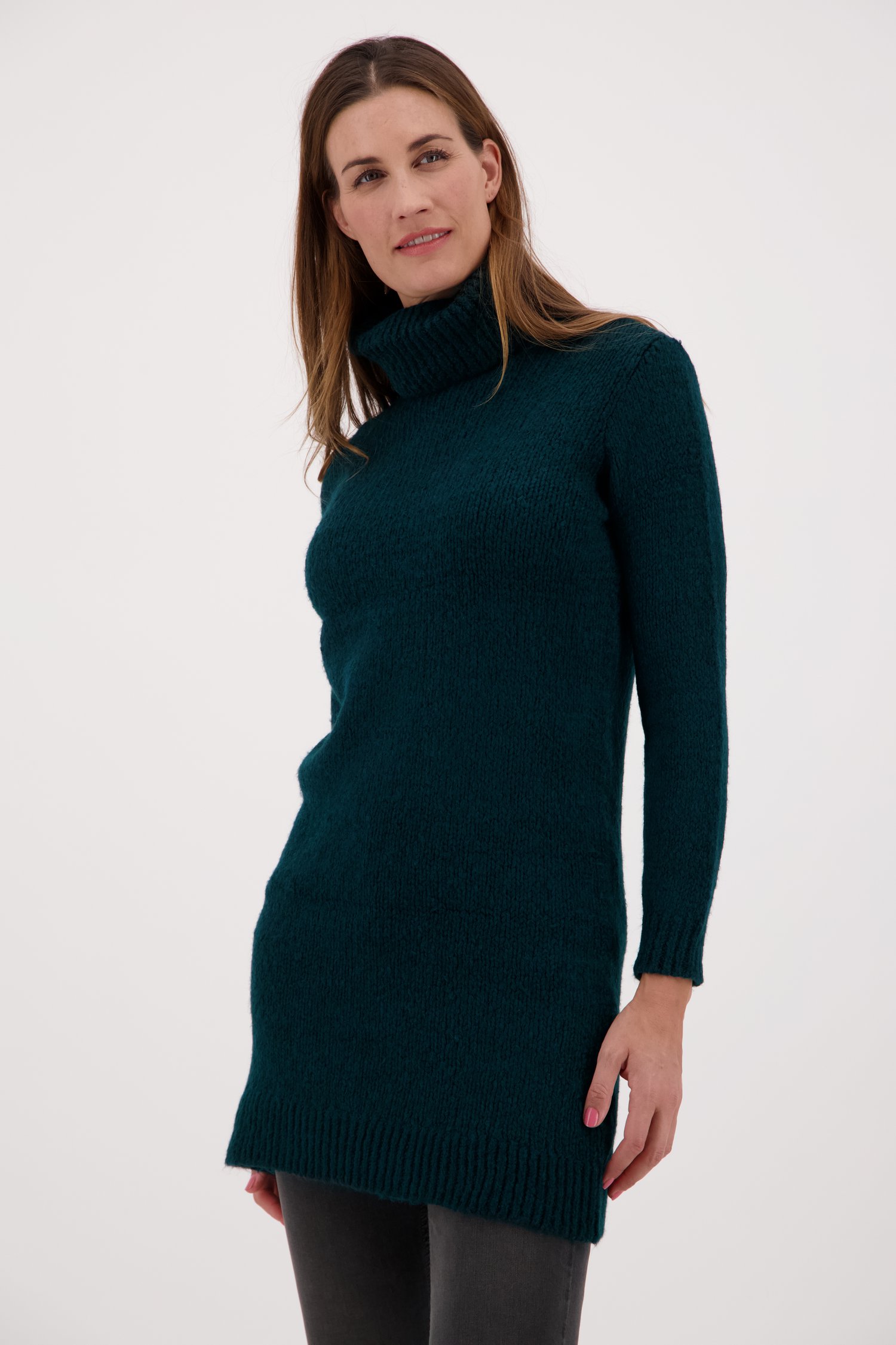 Robe en tricot vert-bleu à col roulé de JDY pour Femmes