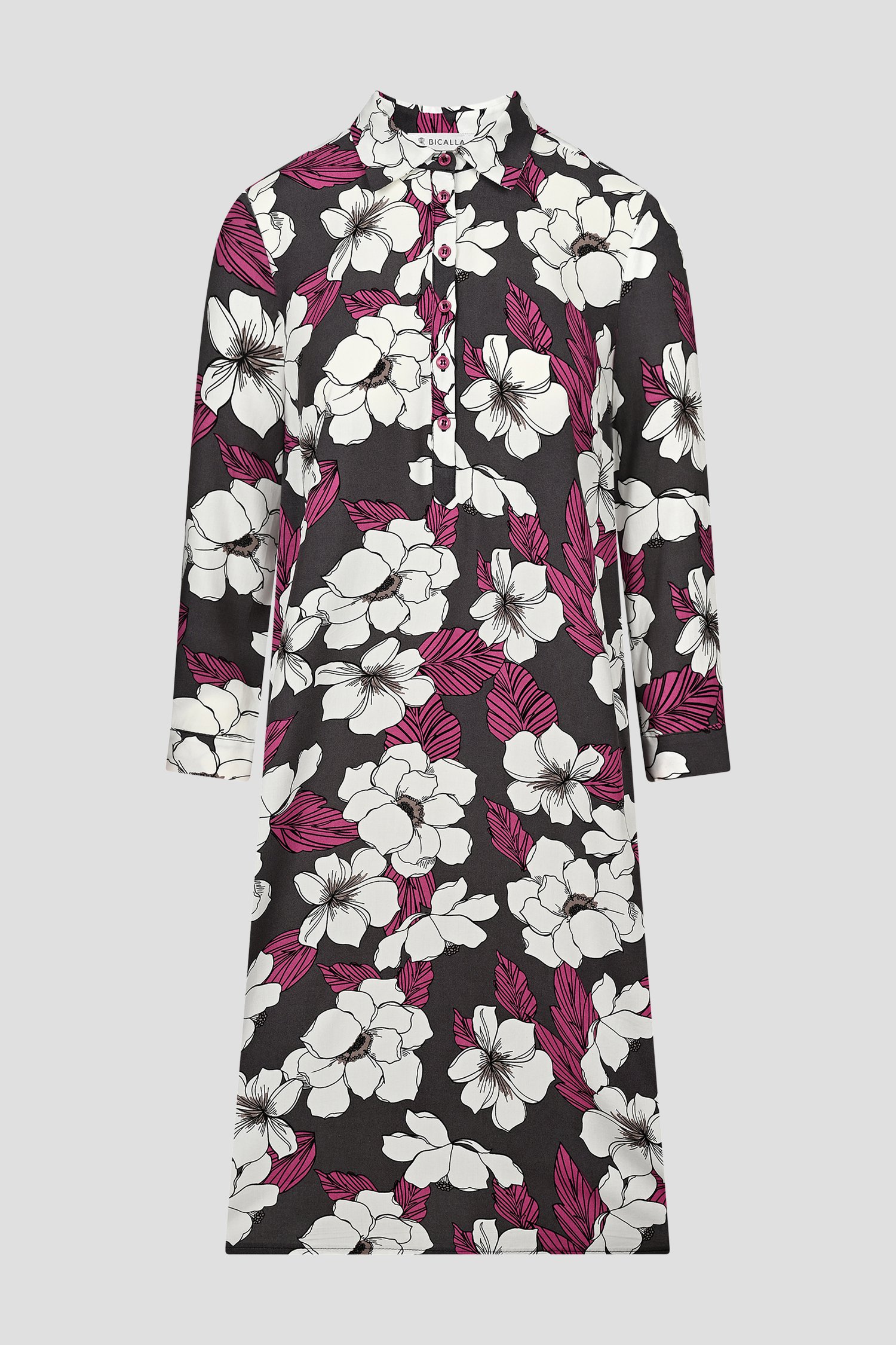 Robe gris foncé à imprimé floral de Bicalla pour Femmes