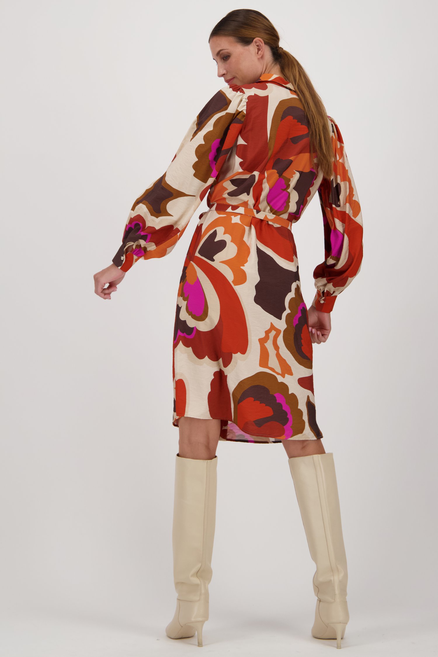 Robe longue à imprimé coloré de Geisha pour Femmes