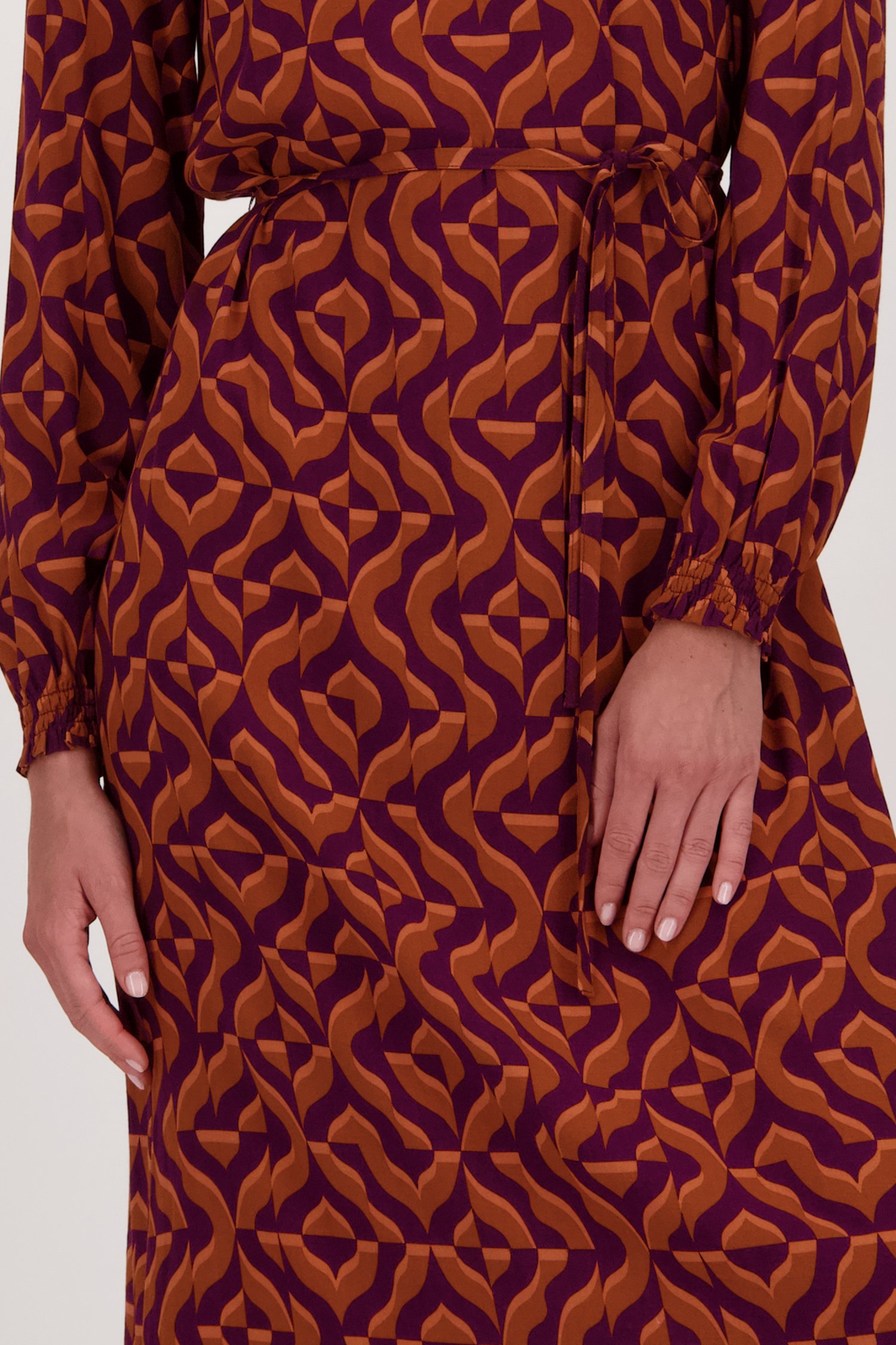 Robe longue à imprimé violet-brun de Libelle pour Femmes