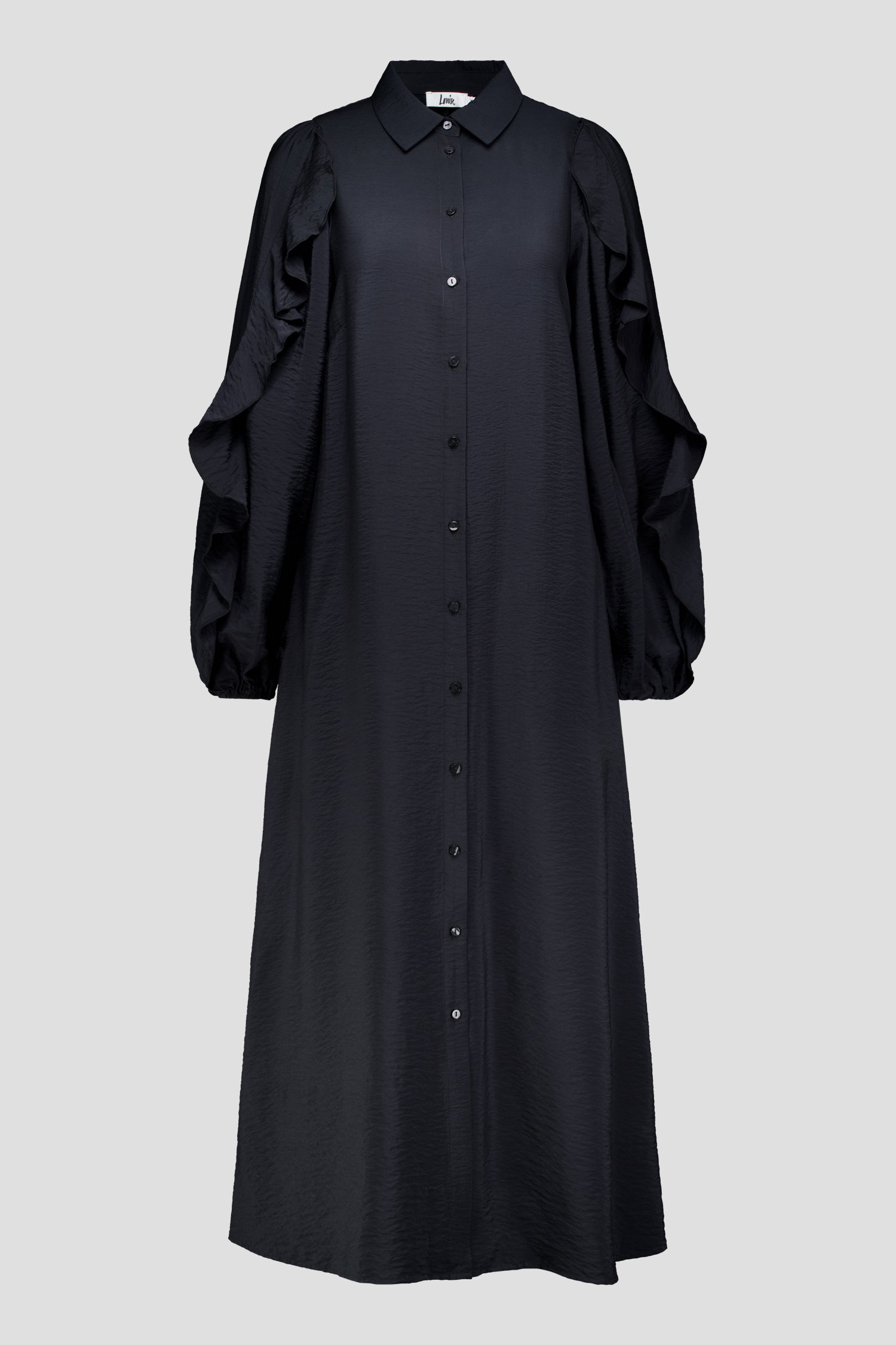 Photo produit 1 de Robe noire à volants de Louise pour Femmes