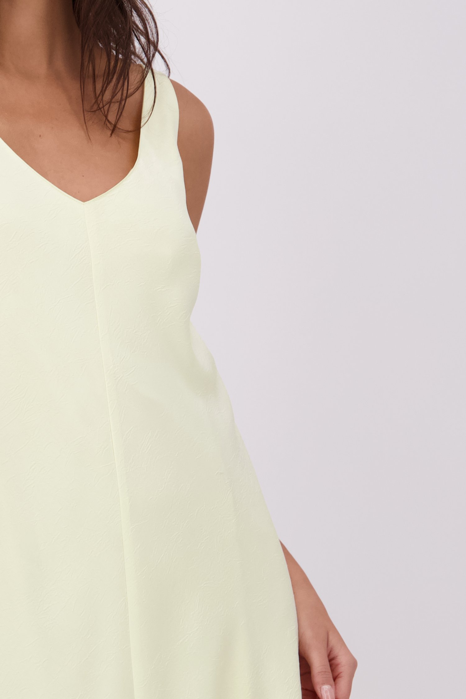 Détail de Robe sans manches jaune clair de Louise pour Femmes