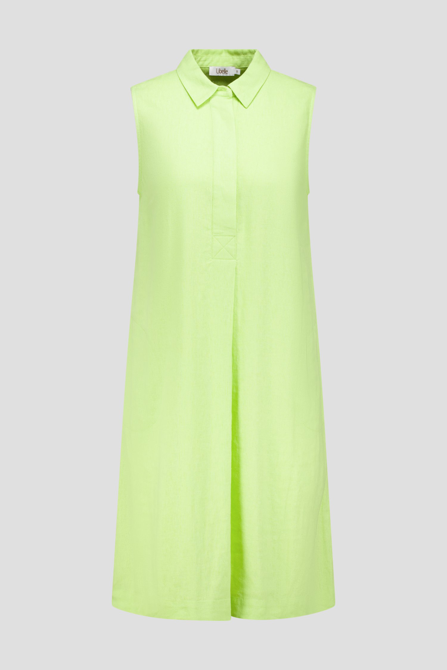 Robe sans manches vert clair à col chemise de Libelle pour Femmes