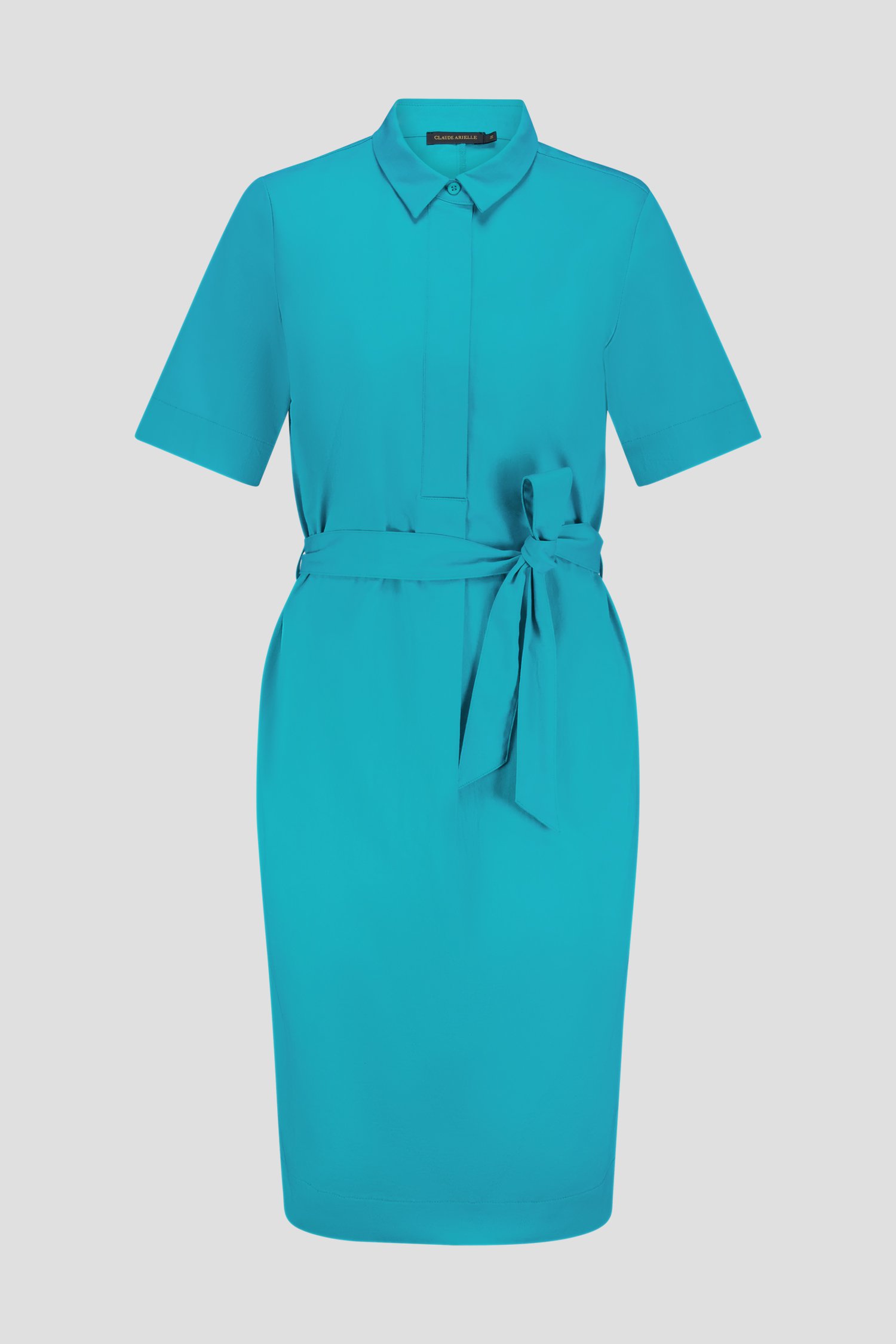 Robe turquoise en coton stretch de Claude Arielle pour Femmes