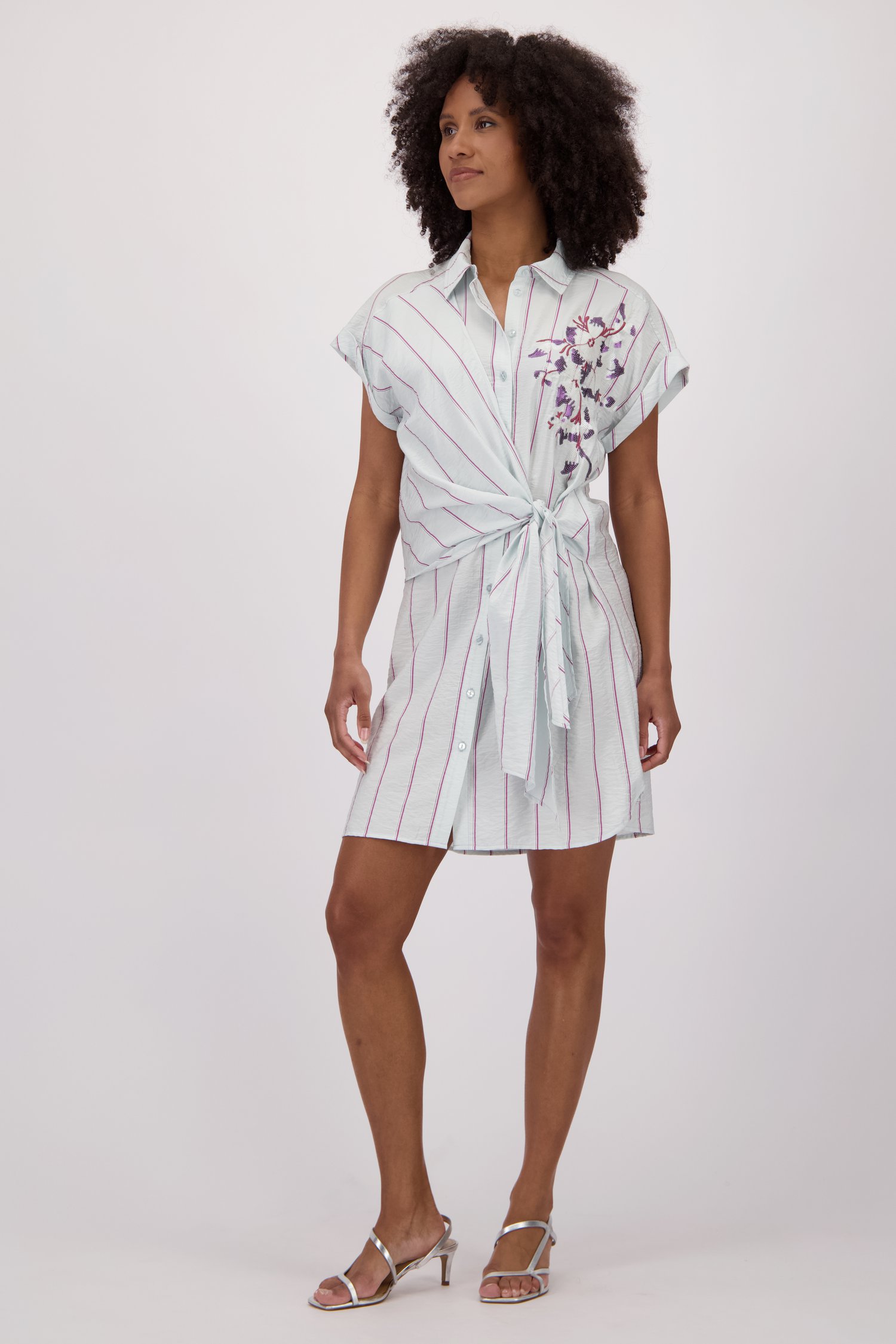 Robe turquoise pastel à motif rayé de Louise pour Femmes