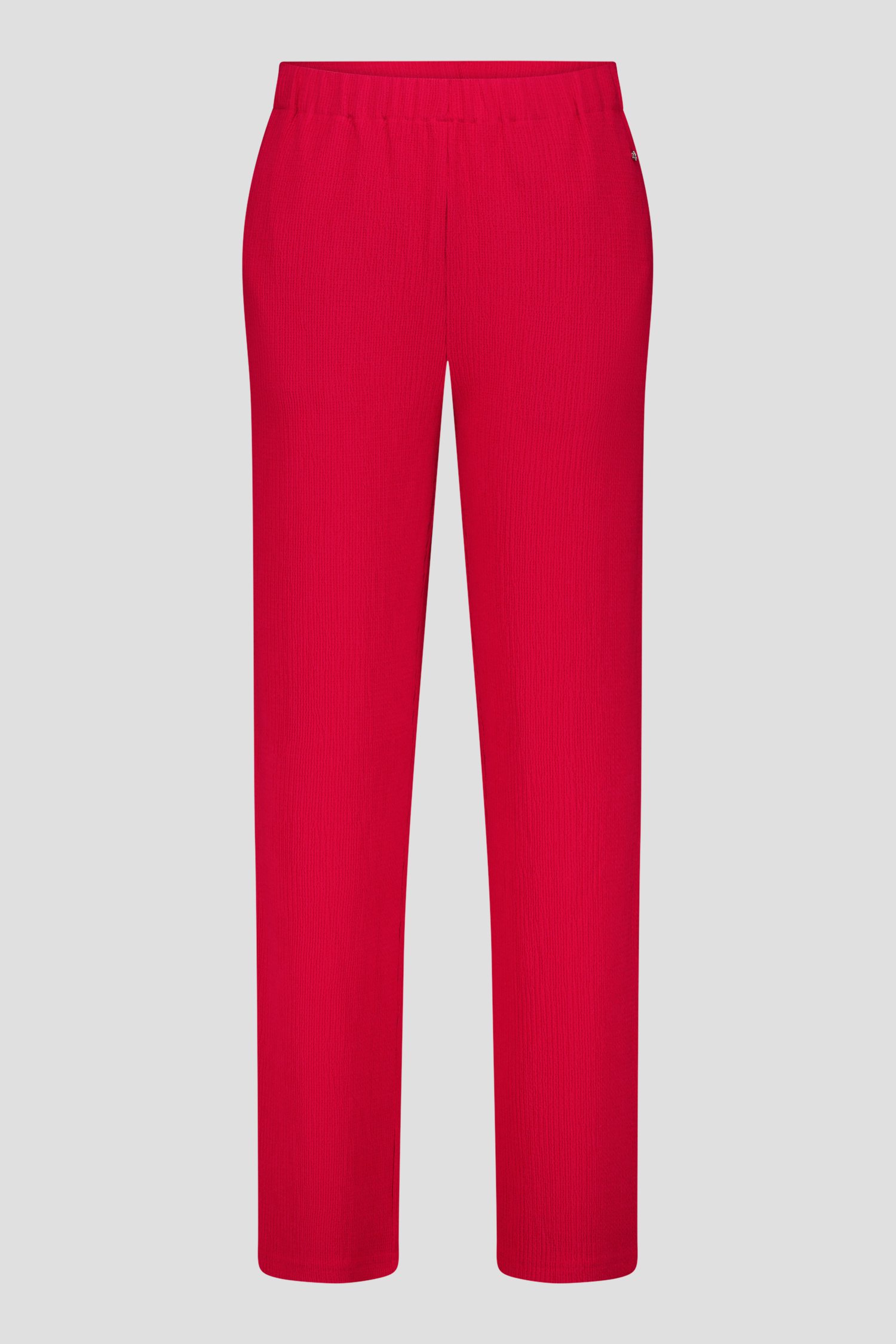 Productfoto 2 van Rode broek met structuur en elastische taille door Claude Arielle voor Dames