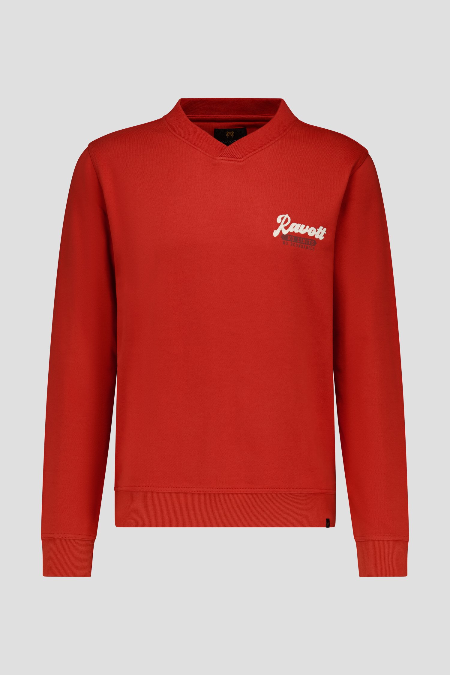 Rode sweater met V-hals  van Ravøtt voor Heren