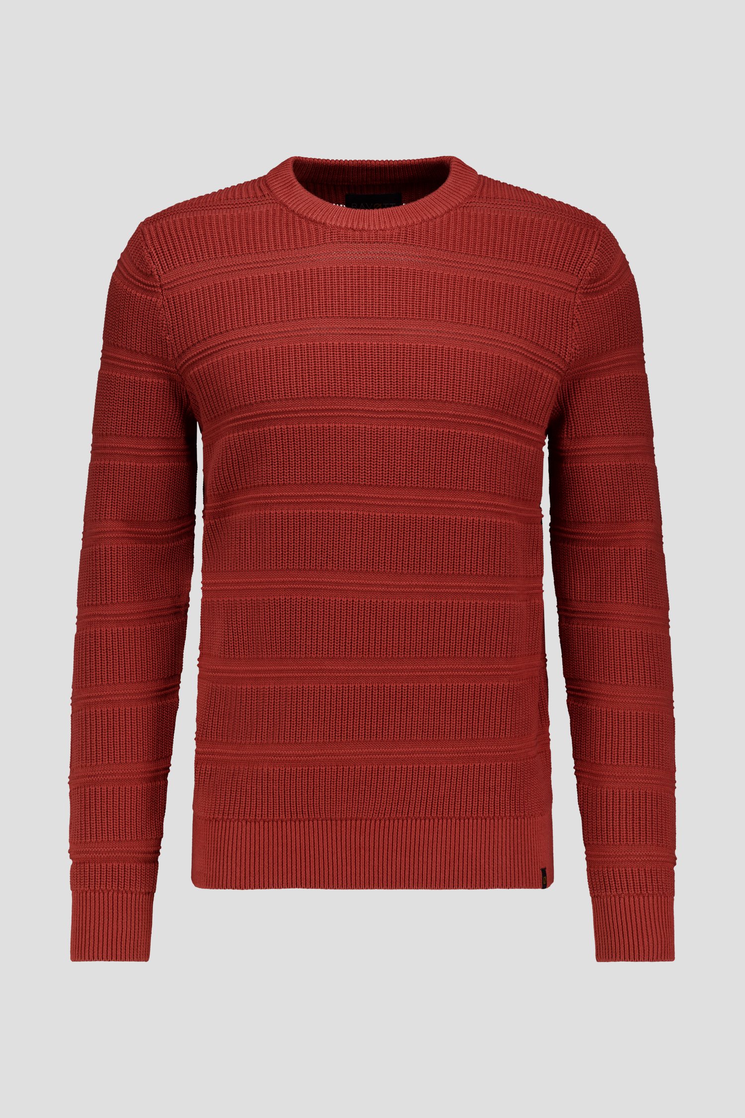 Productfoto 1 van Roestbruine trui met ingebreide strepen door Ravøtt voor Heren