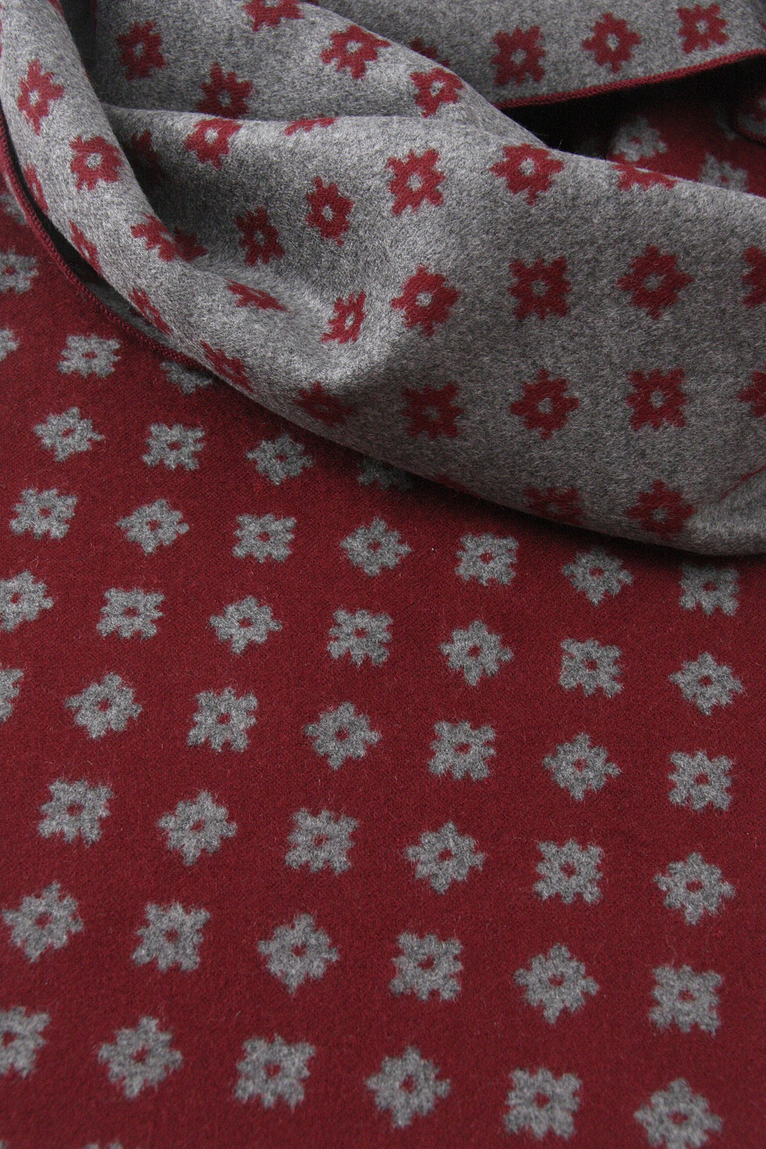 Rood-grijze sjaal met print van Michaelis voor Heren
