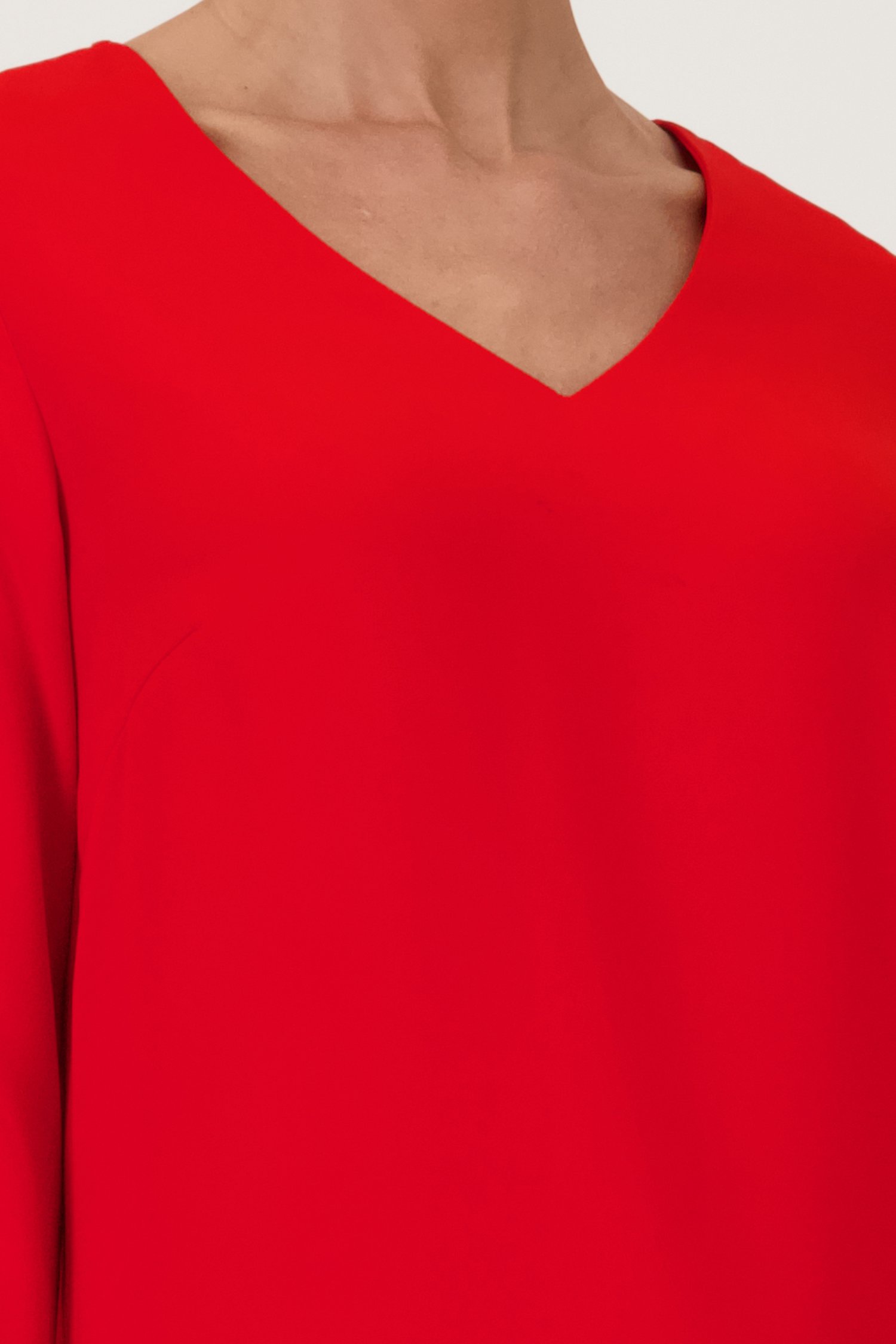 Rood kleedje met lange mouwen van D'Auvry voor Dames