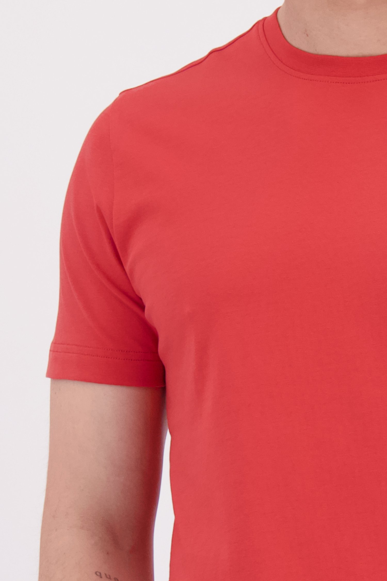 Detail van Rood T-shirt met ronde hals door Liberty Island voor Heren