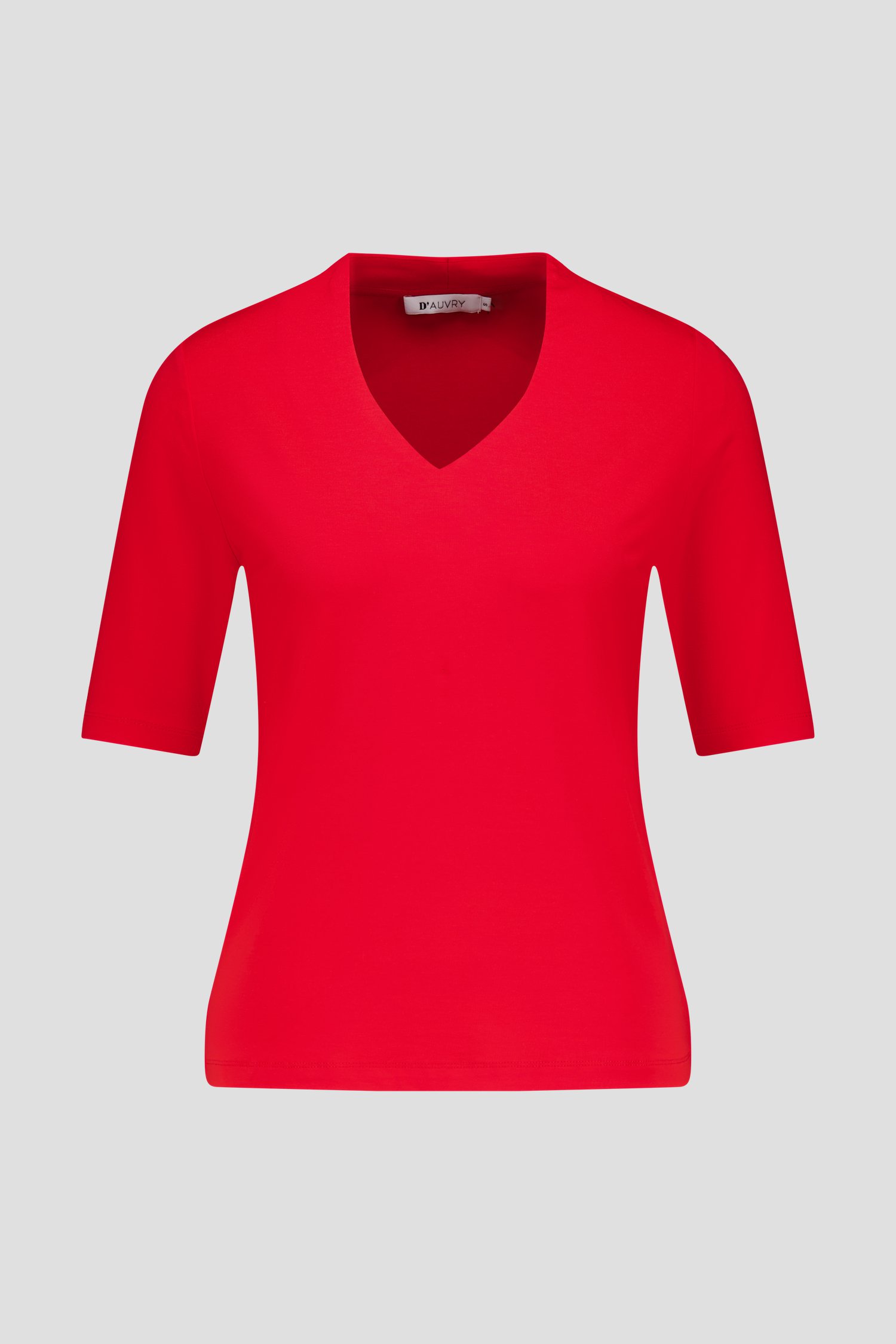 Rood T-shirt met V-hals van D'Auvry voor Dames