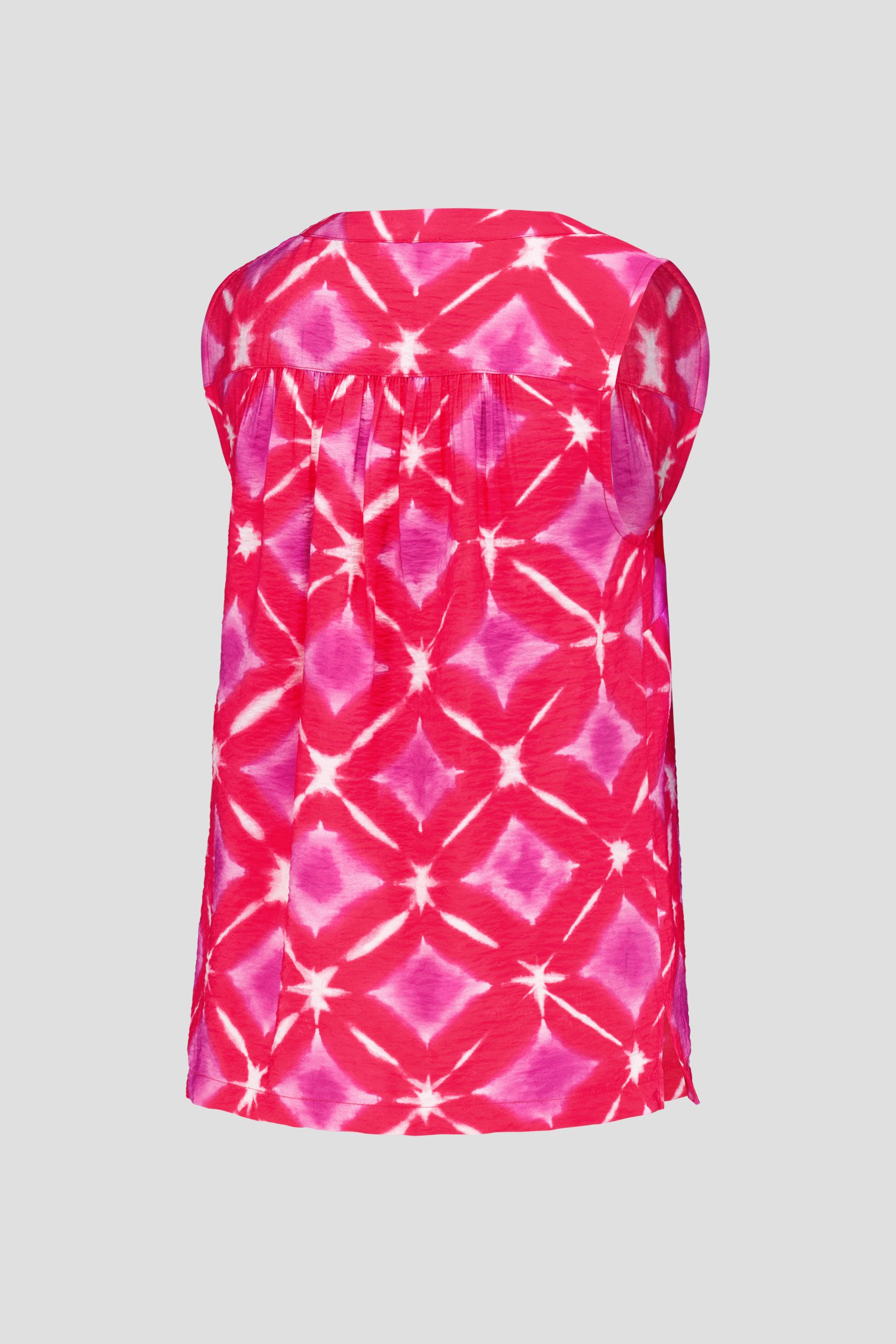 Rood topje met paars-witte aquarelprint van Libelle voor Dames
