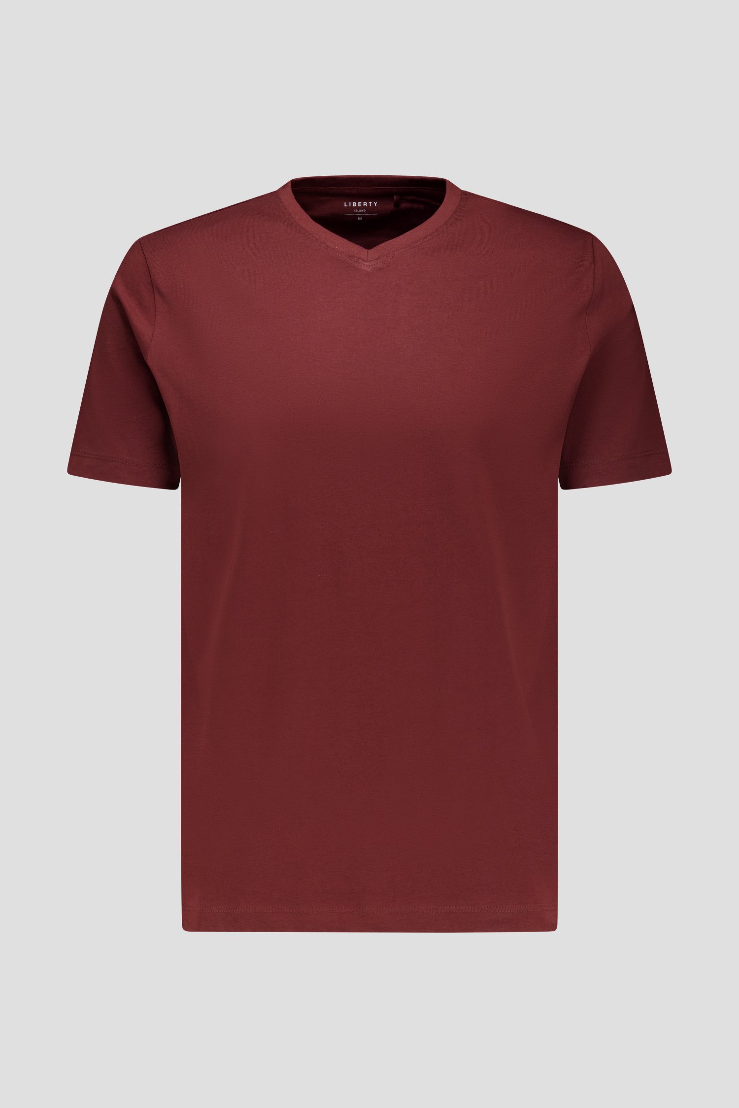 Productfoto 1 van Roodbruin T-shirt met V-hals door Liberty Island voor Heren