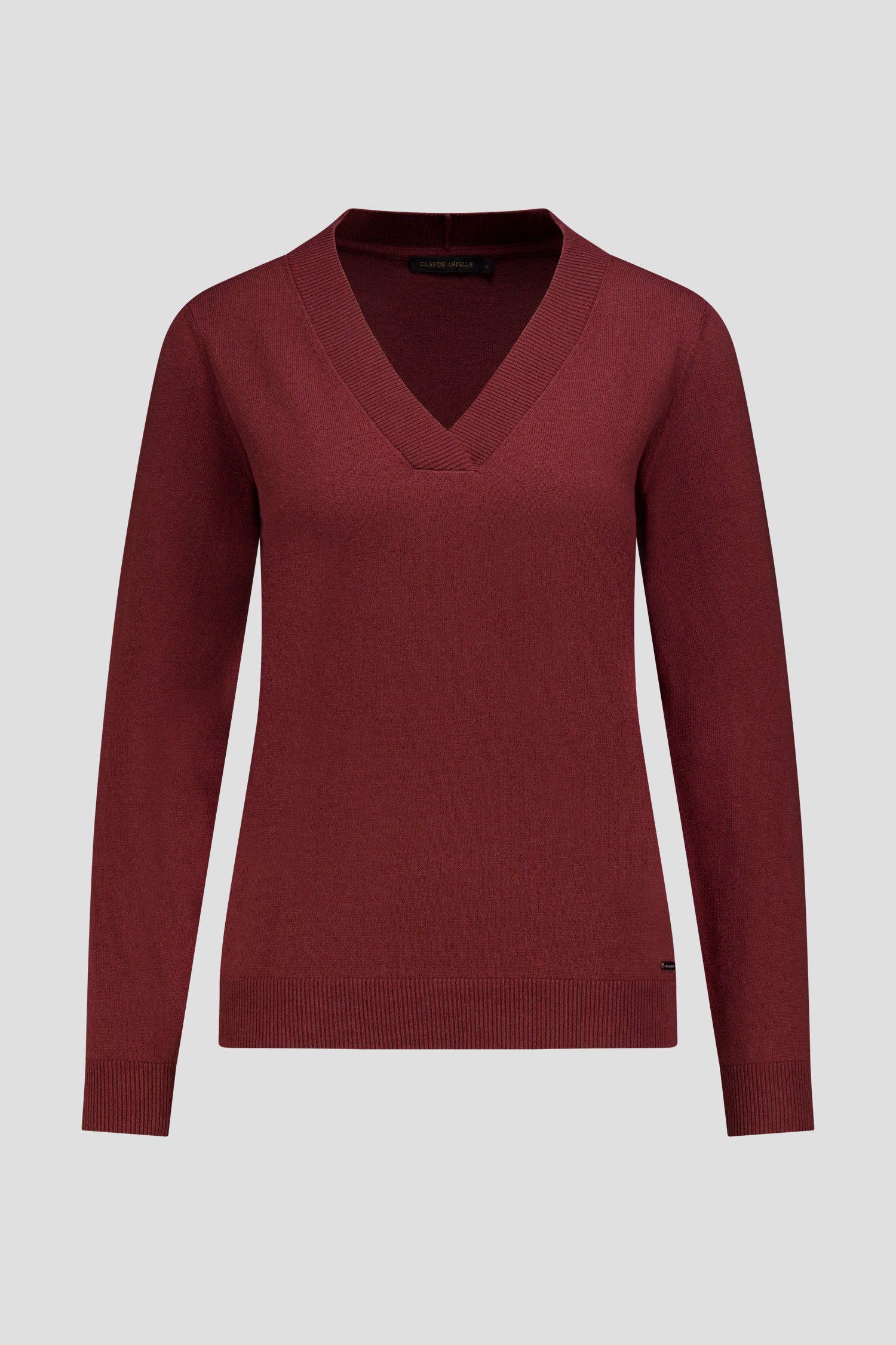 Productfoto 1 van Roodbruin truitje met V-hals door Claude Arielle voor Dames