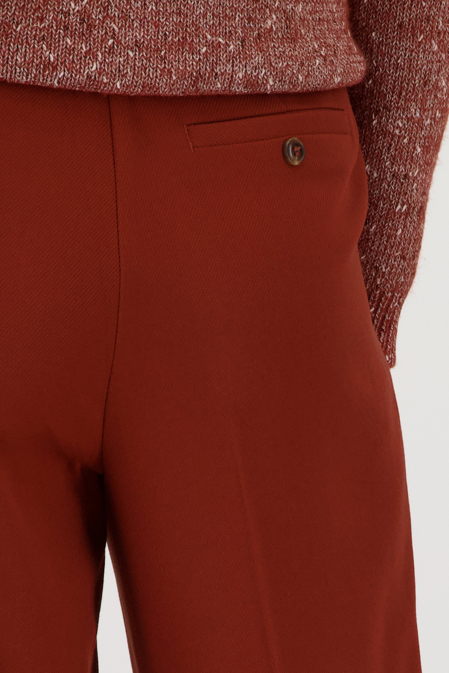 Roodbruine wijde broek van Libelle voor Dames