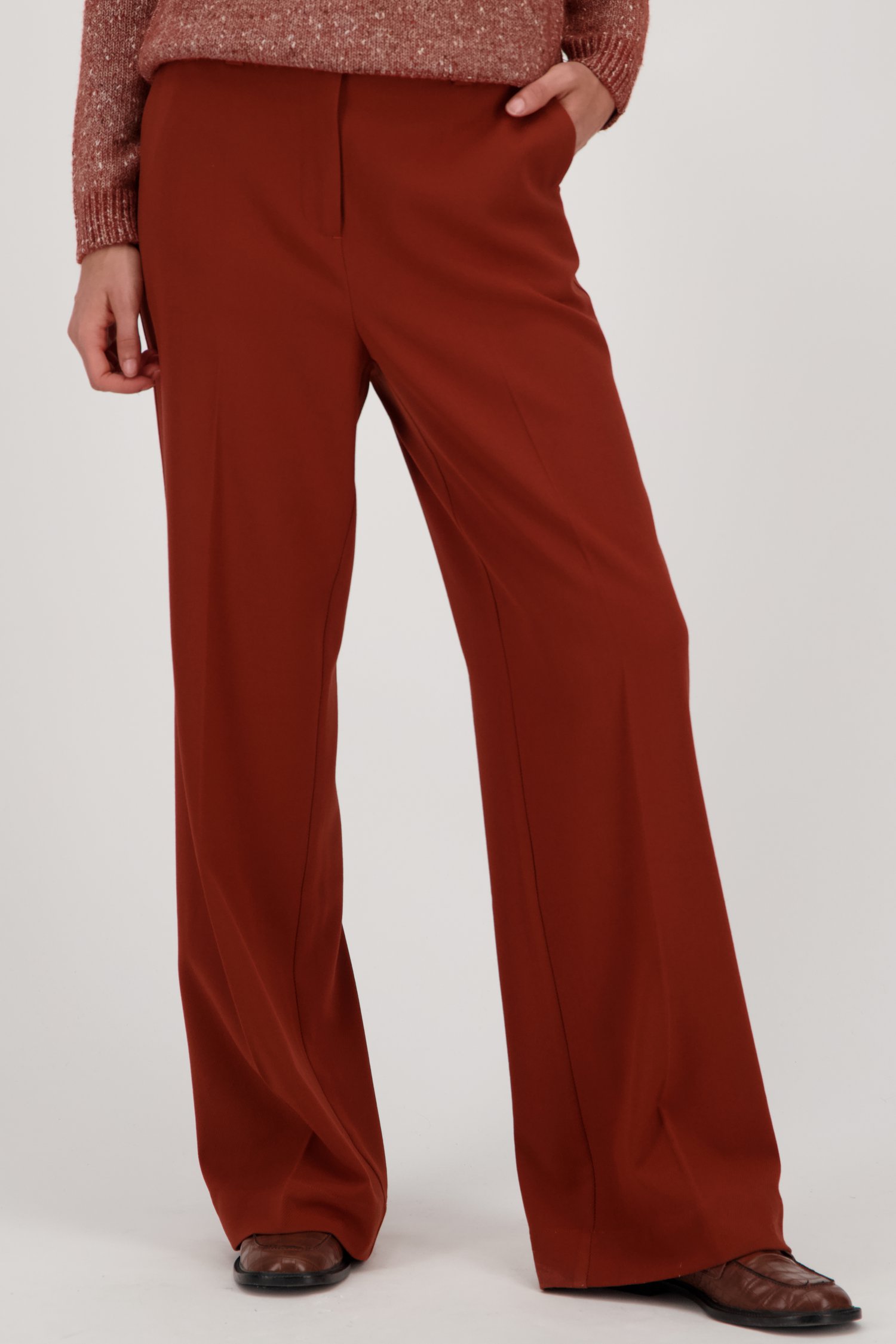 Roodbruine wijde broek van Libelle voor Dames