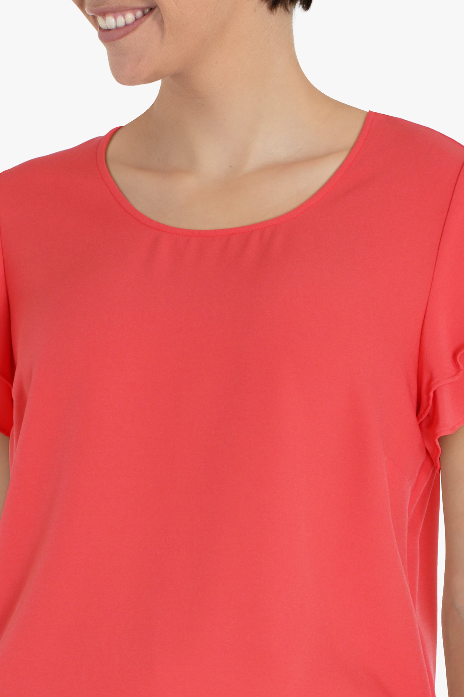 Roodroze blouse met vlindermouwen van Claude Arielle voor Dames