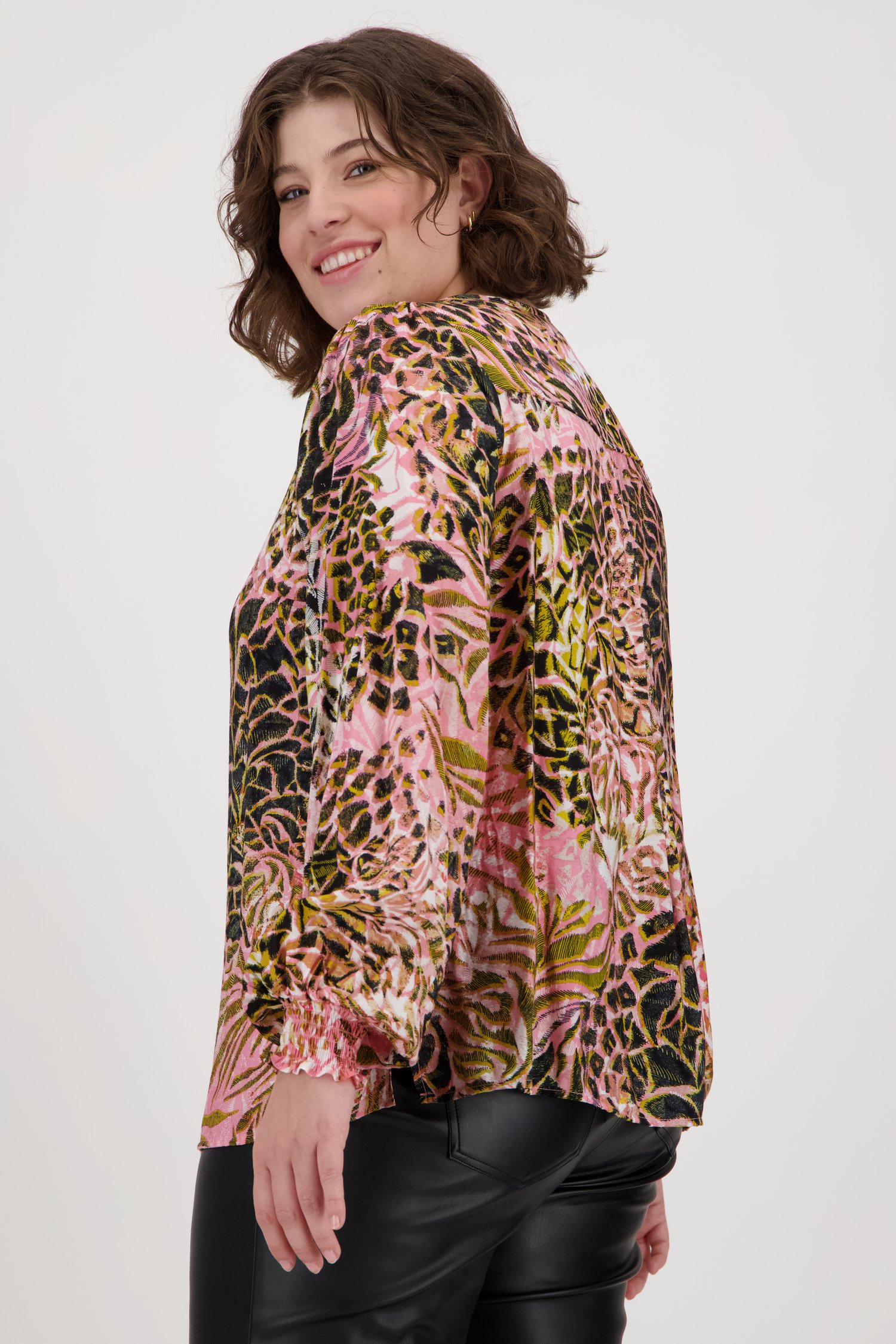 Roze blouse met print van Fransa voor Dames