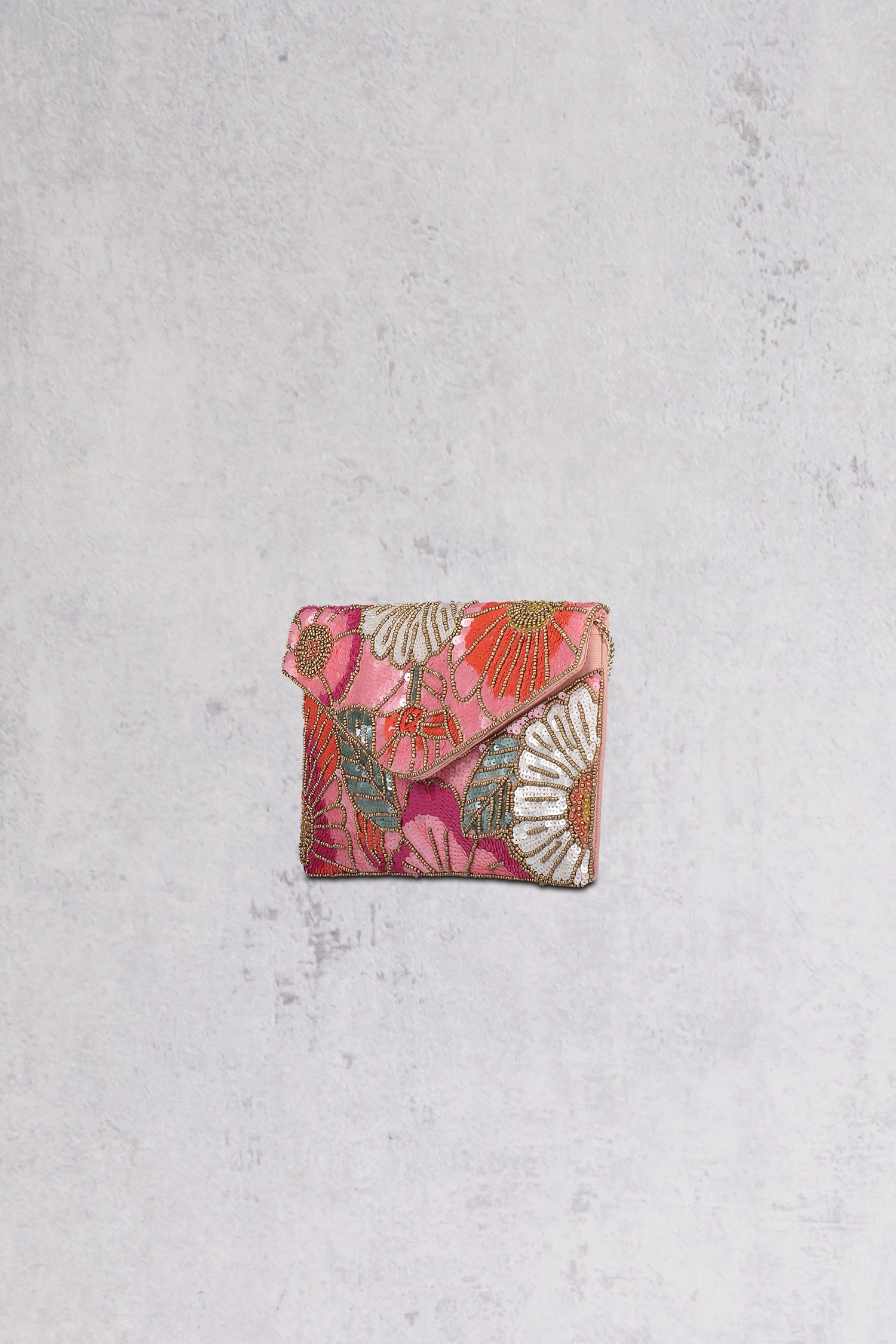 Roze clutch met glitter en bloemen van Bulaggi voor Dames
