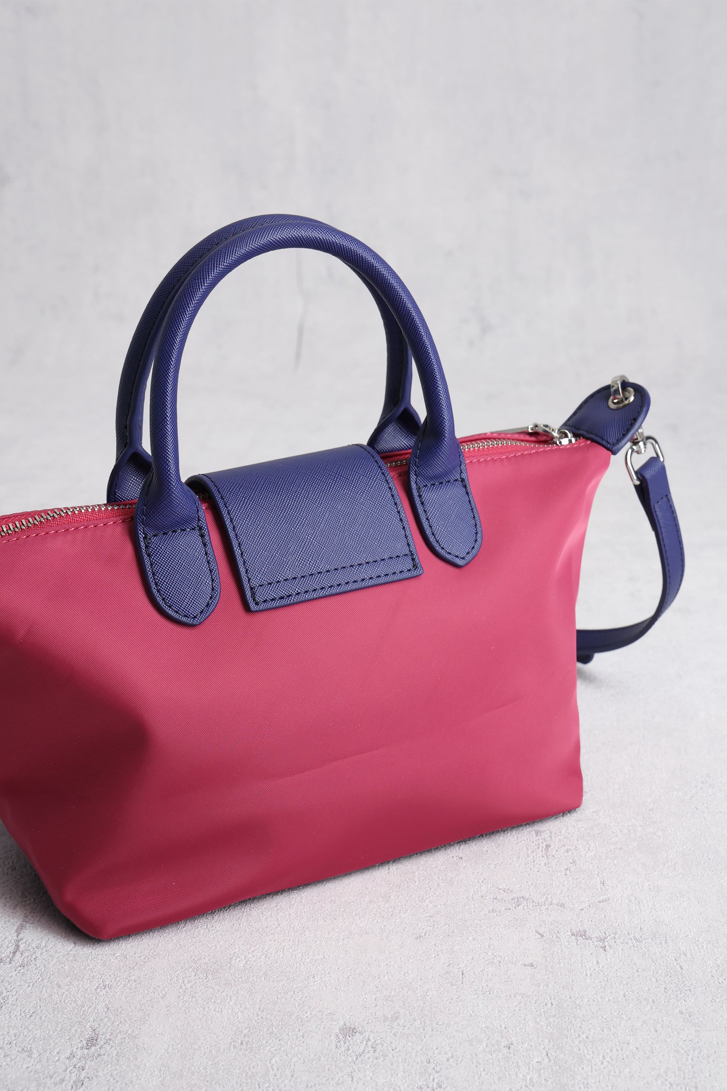 Roze handtas met paarse leather look afwerking van Liberty Island voor Dames