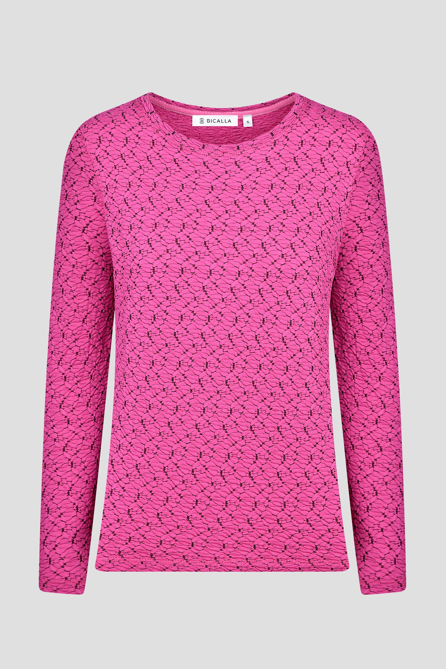 Roze T-shirt met structuur van Bicalla voor Dames