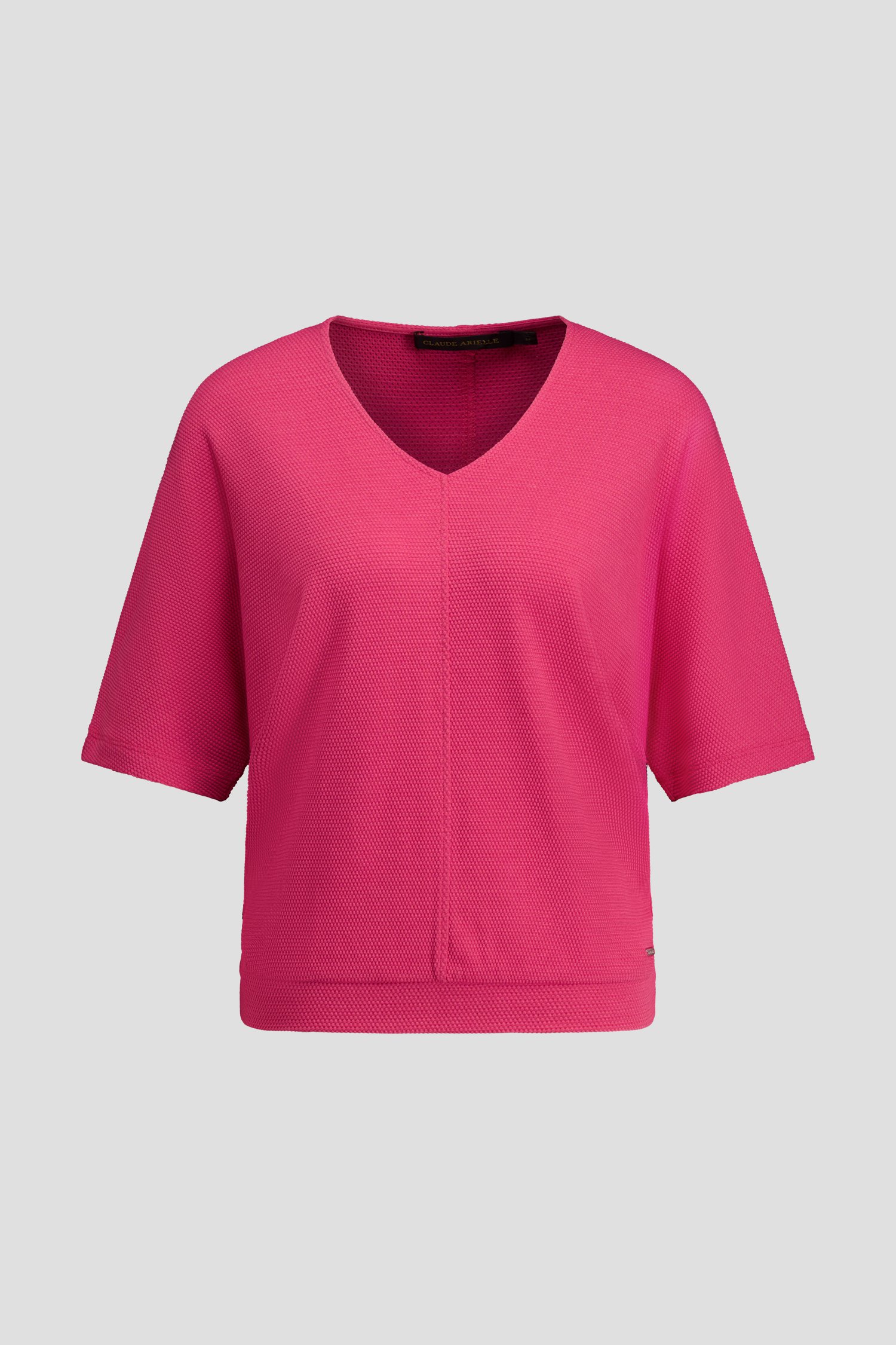 Productfoto 1 van Roze T-shirt met structuur door Claude Arielle voor Dames