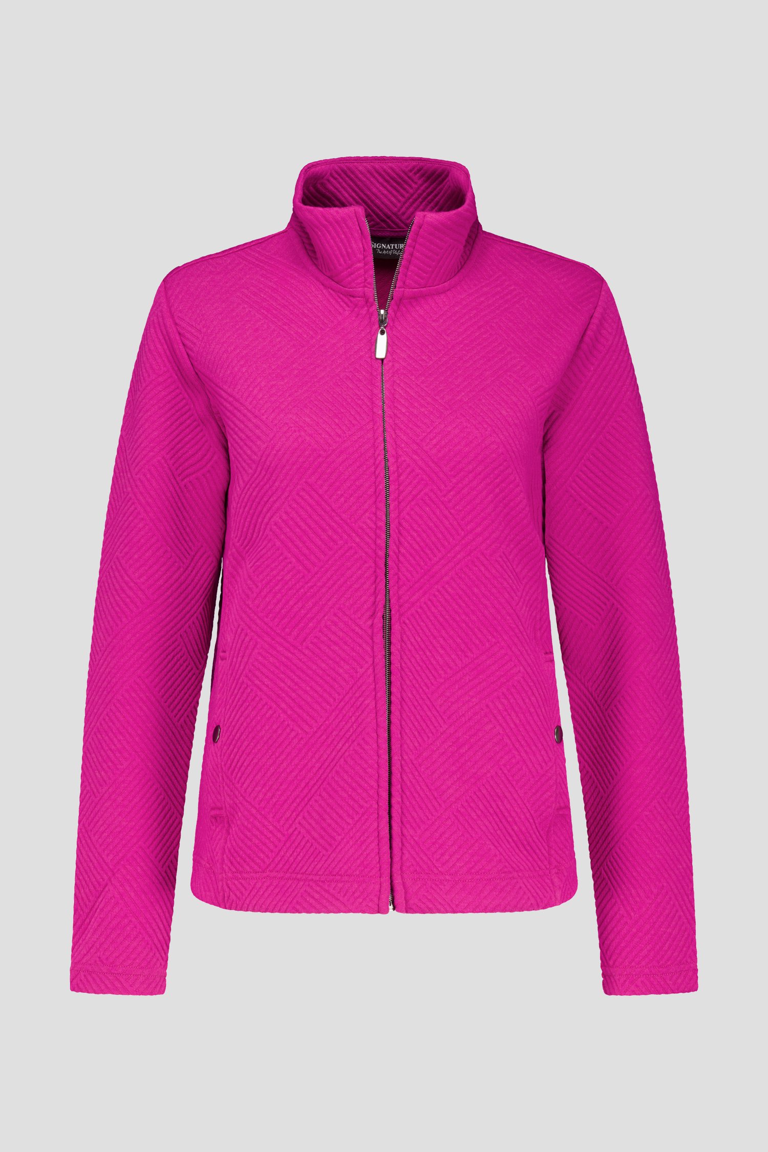 Roze vest met structuur van Signature voor Dames