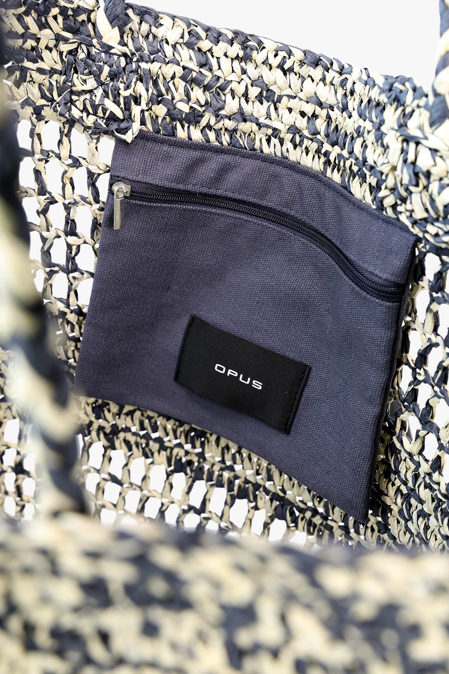 Sac à bandoulière tressé beige-bleu de Opus pour Femmes