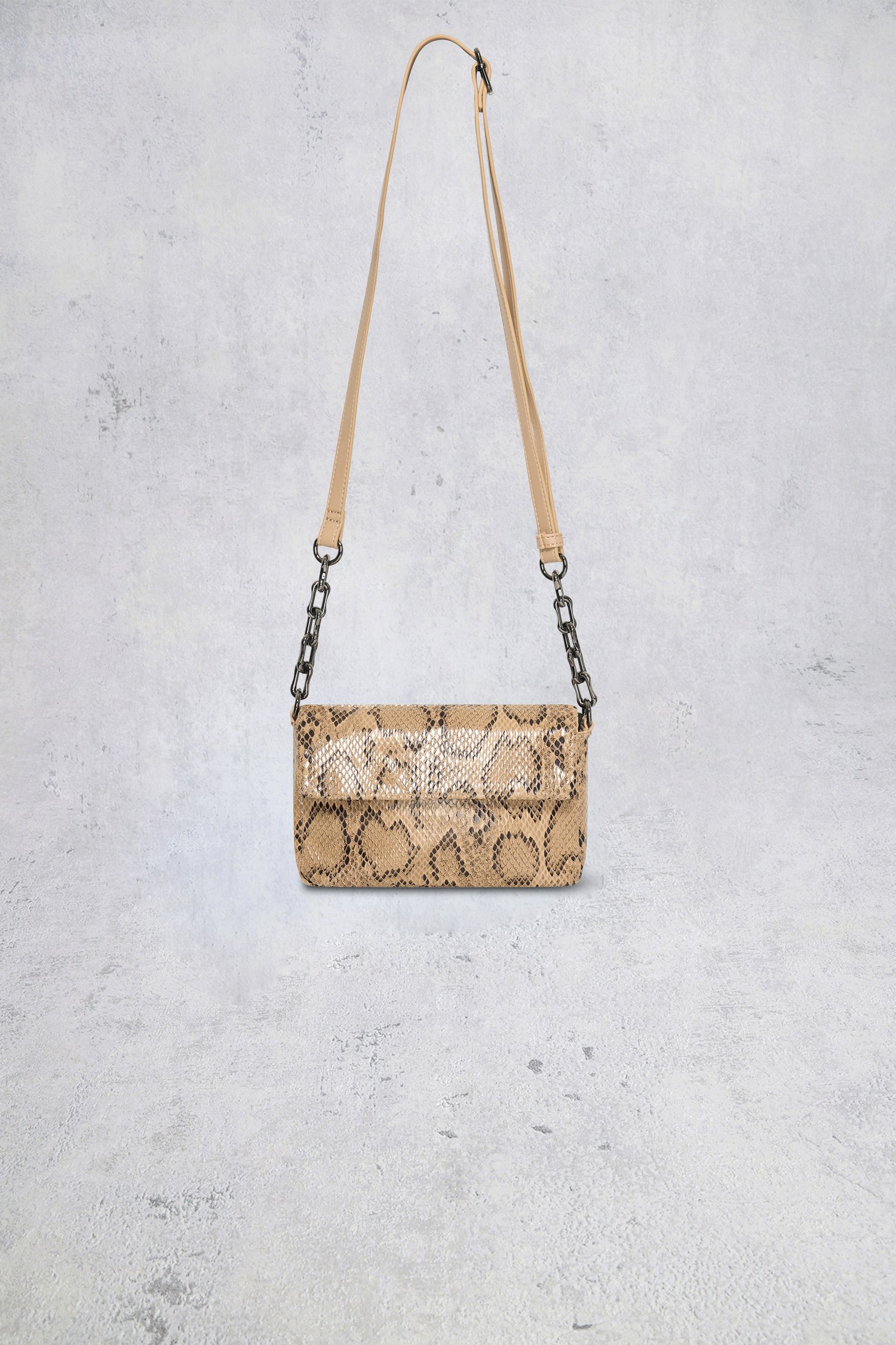 Le devant de Sac à main beige avec imprimé serpent de Bulaggi pour Femmes