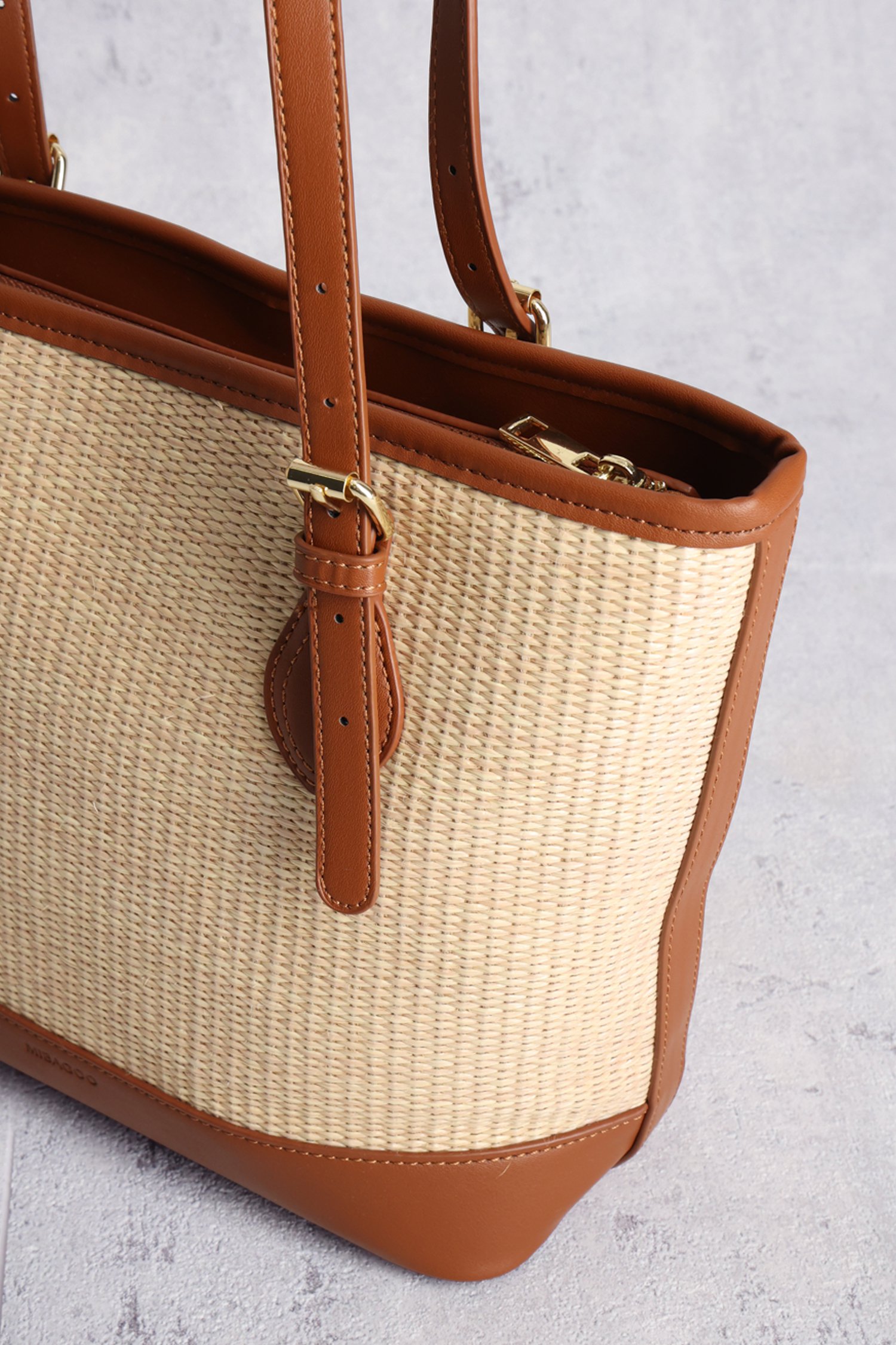 Sac à main brun tressé de Liberty Island pour Femmes