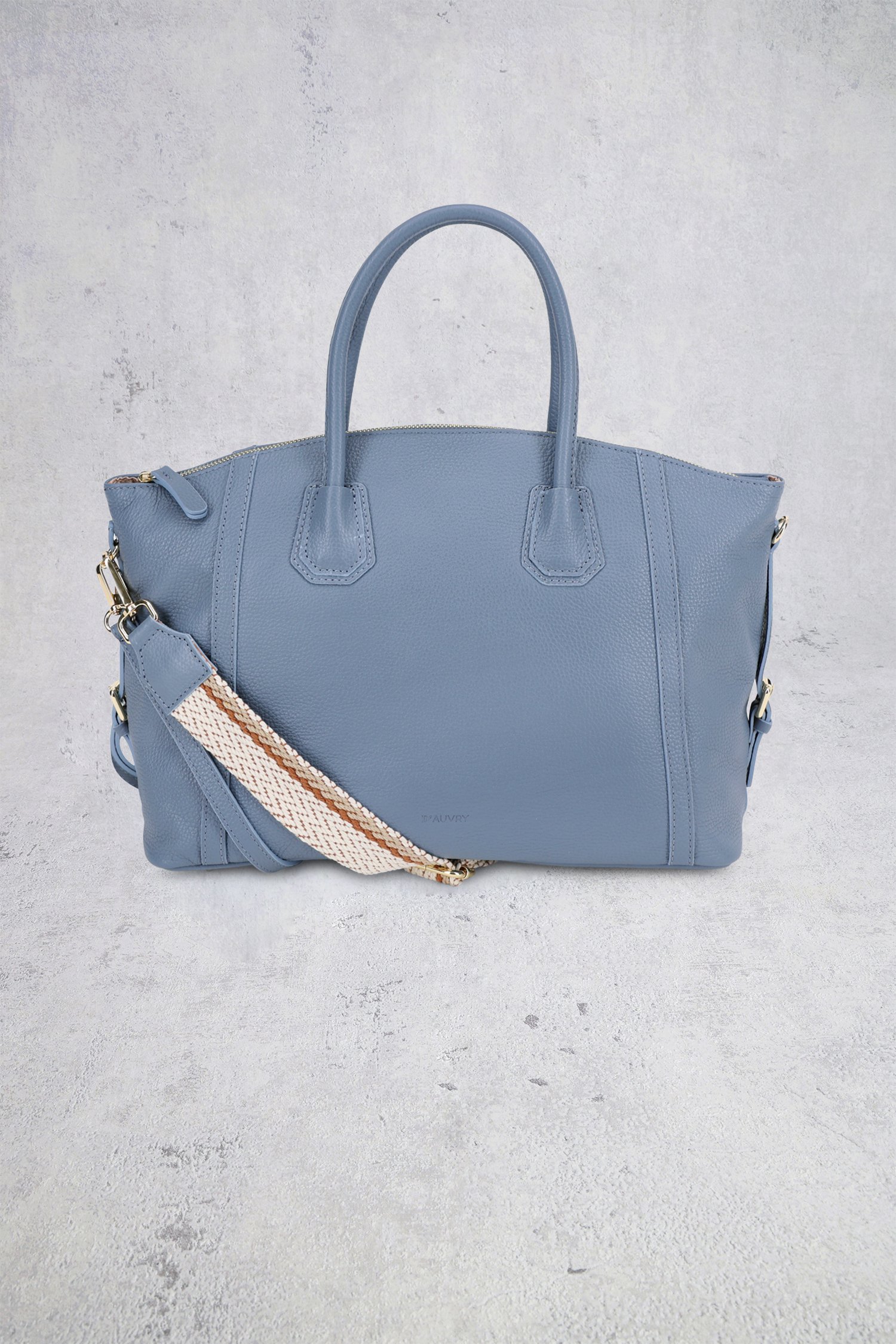 Détail de Sac à main en cuir bleu gris de D'Auvry pour Femmes