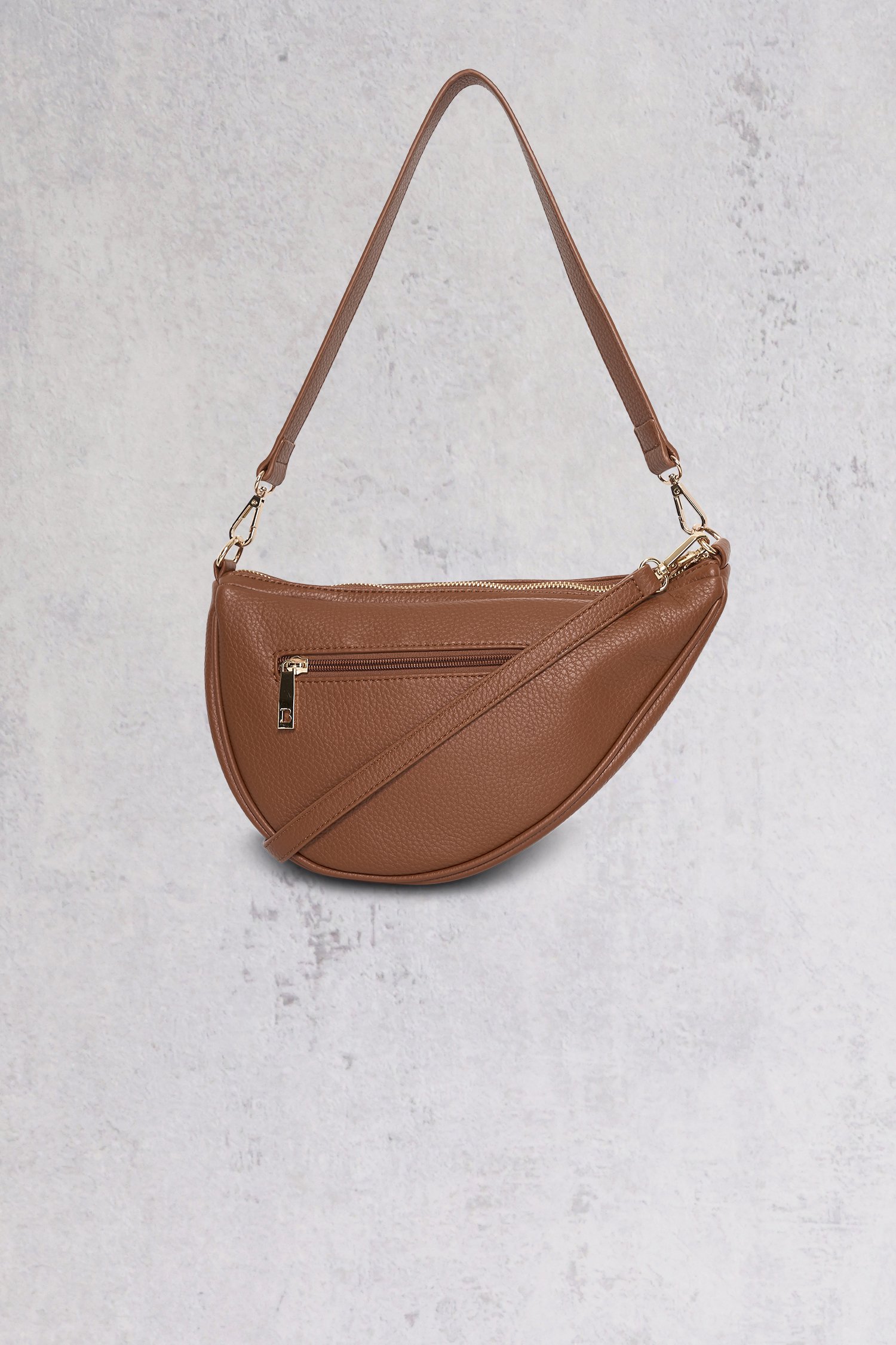 Sac à main en cuir marron de type moonbag de Bulaggi pour Femmes