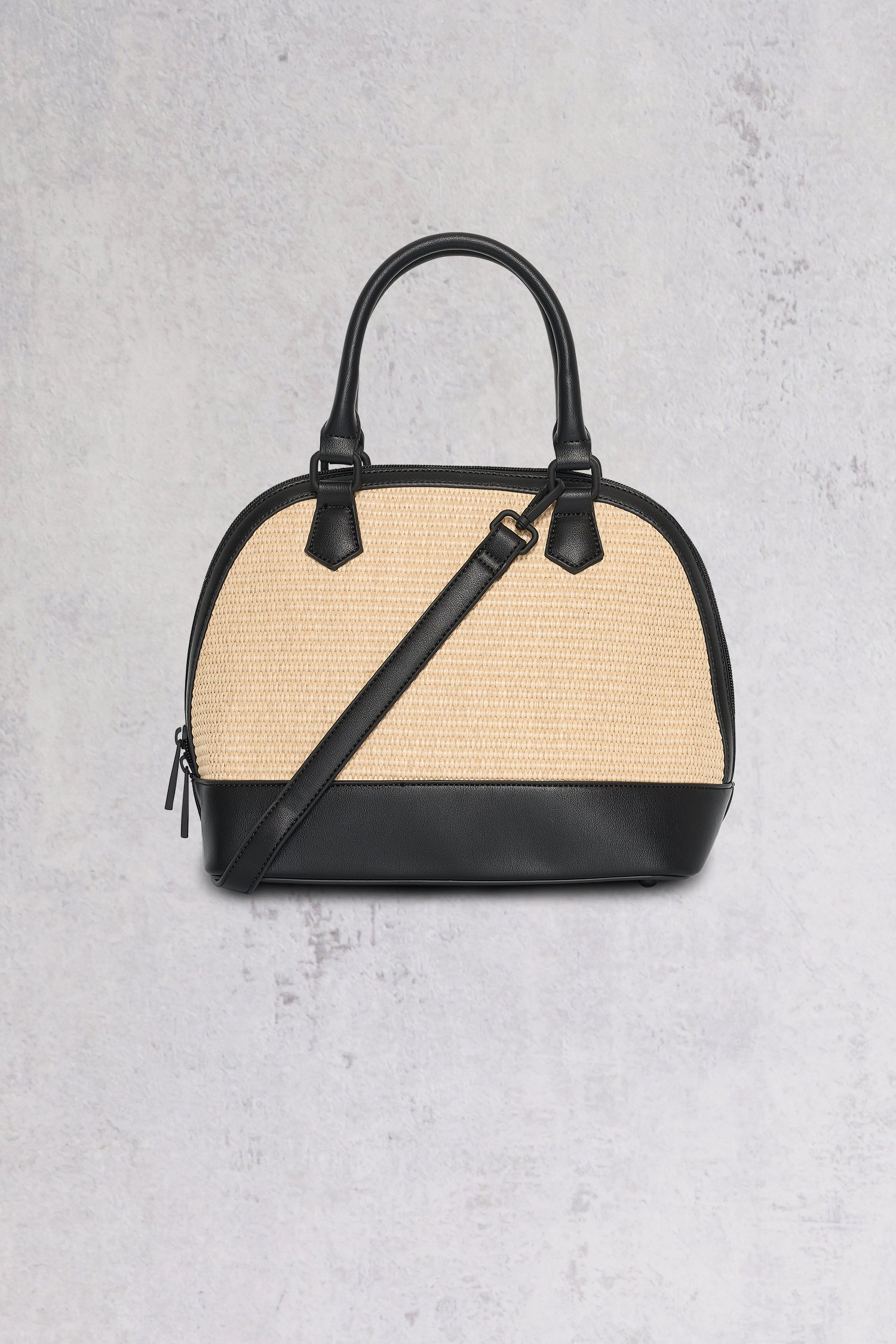 Sac à main en paille tressée beige et noire de Bulaggi pour Femmes